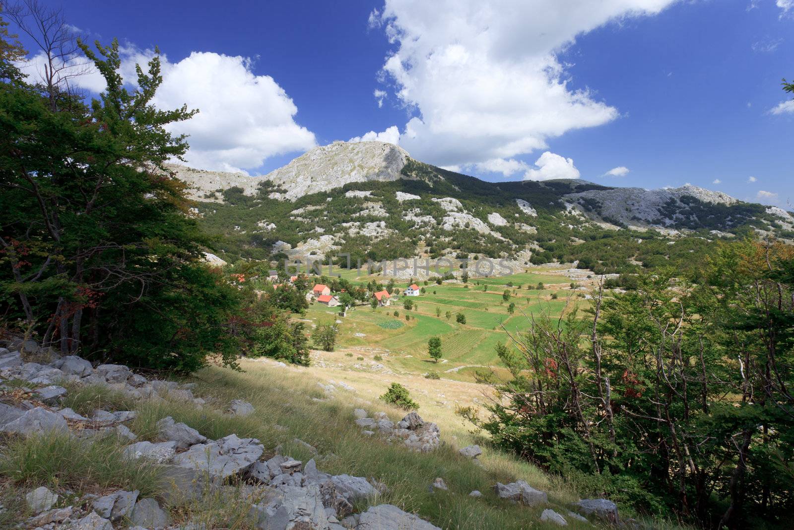 Little village in Lovcen National Park Montenegro