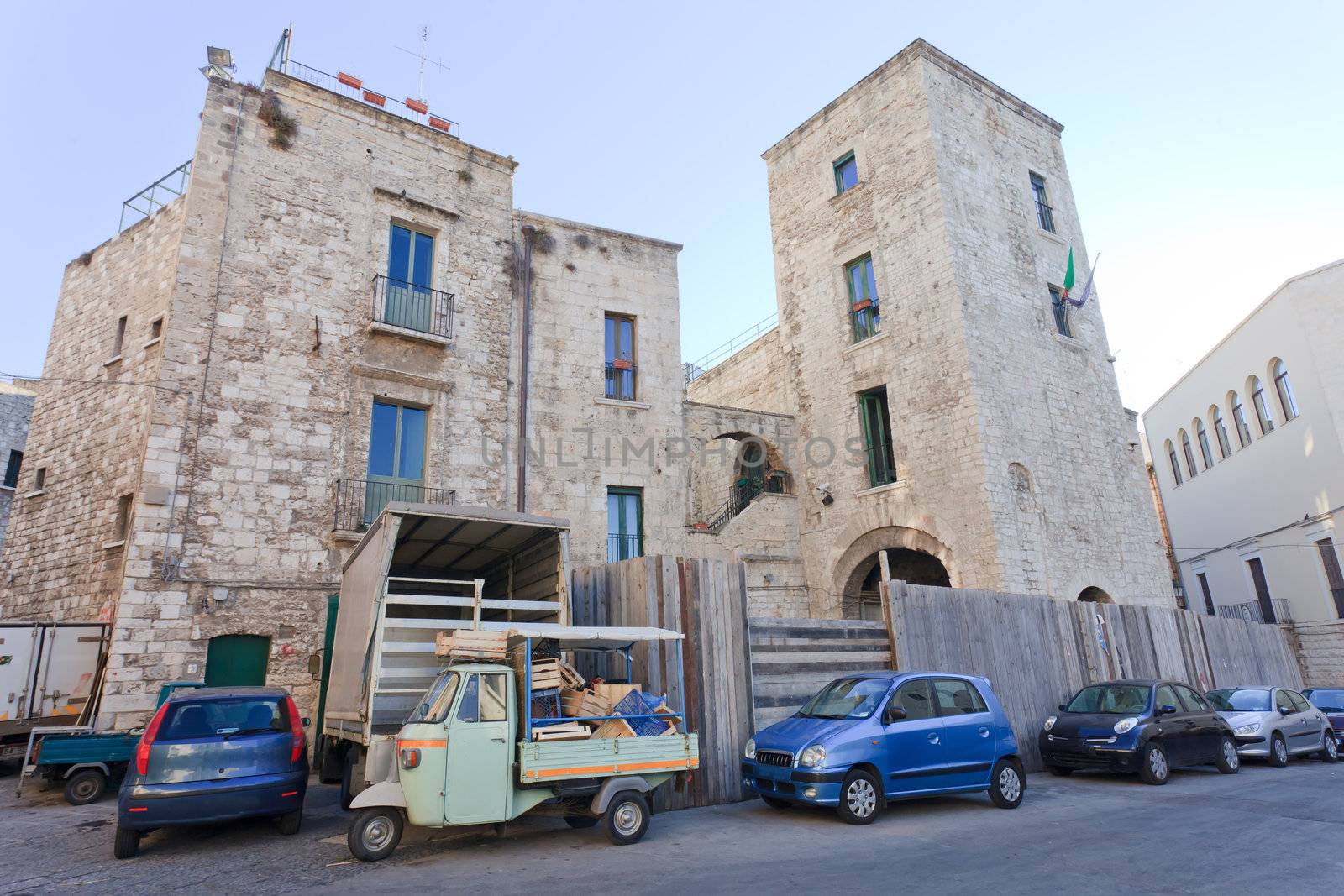 Traditional old stone building in Bari Italy