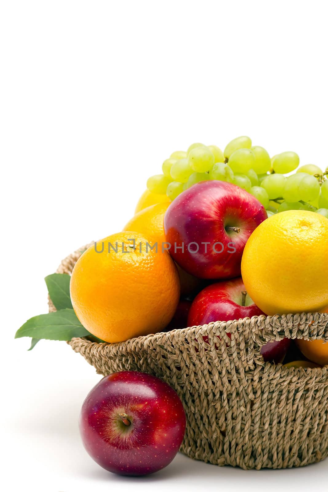 fresh fruits in a basket by miradrozdowski