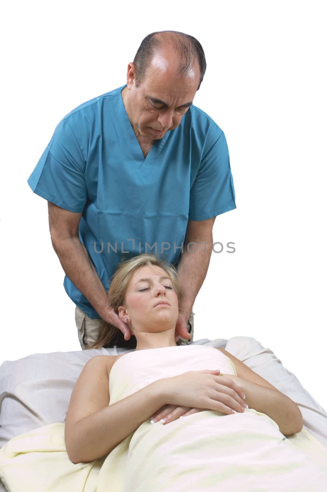 young woman getting Massage Therepy from a massuer