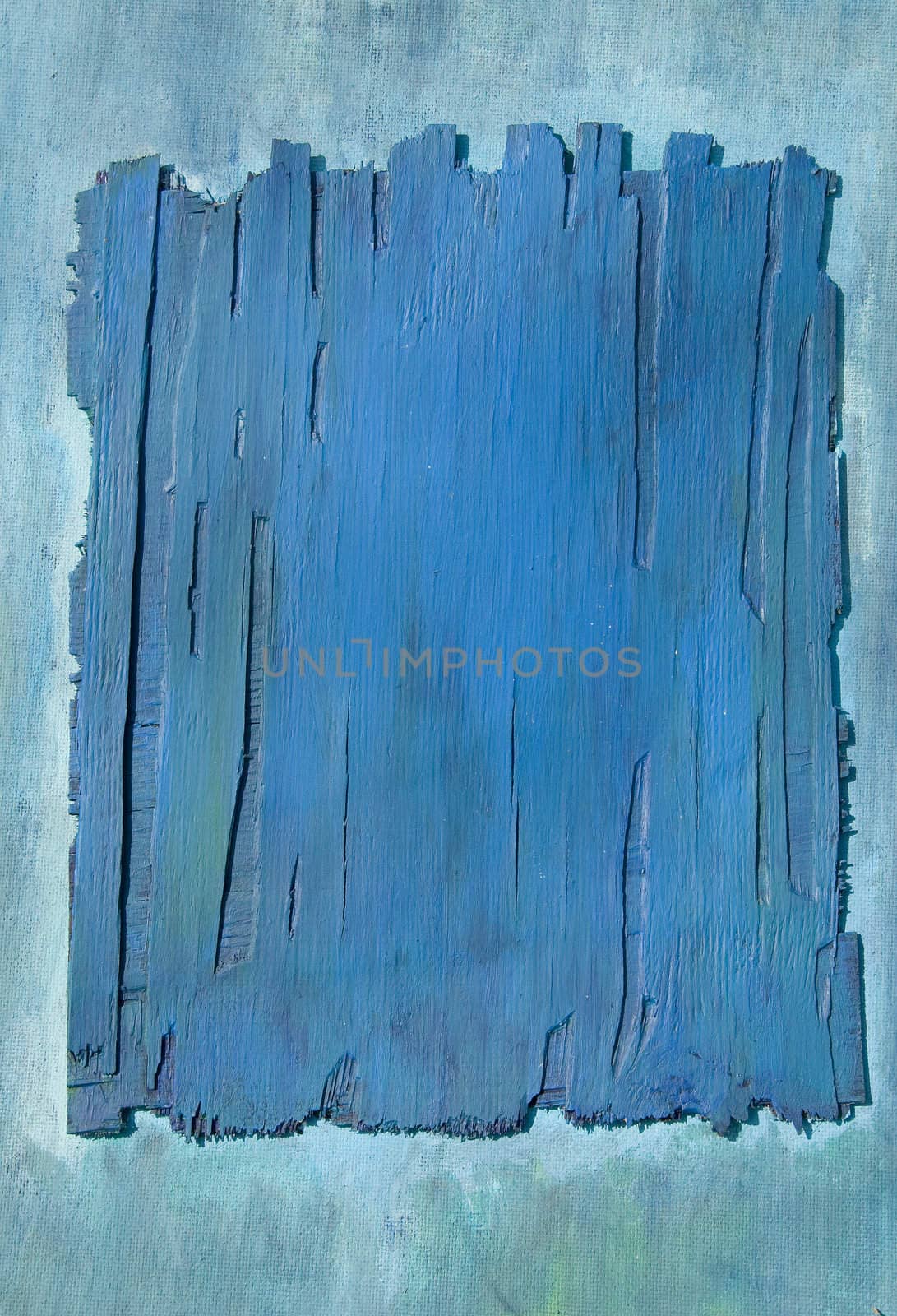 Acrylic painted old plywood blue background