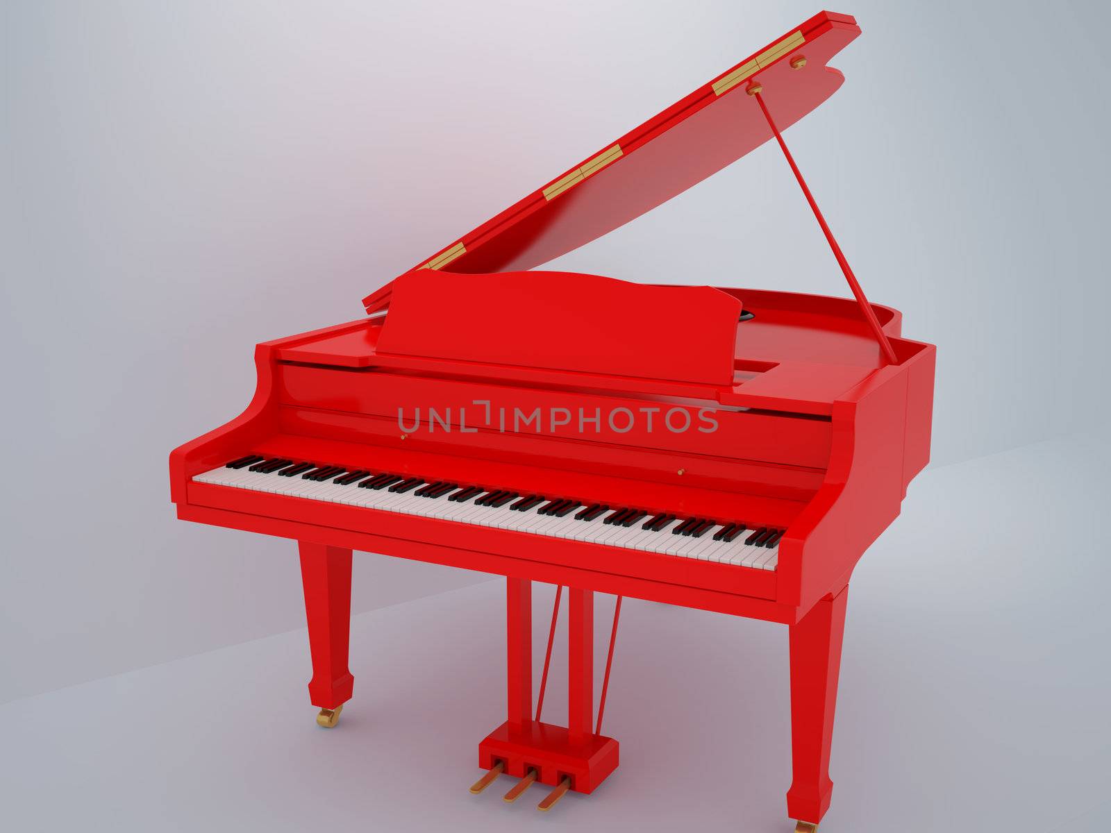 Illustration of a piano. High resolution image. 3d illustration.