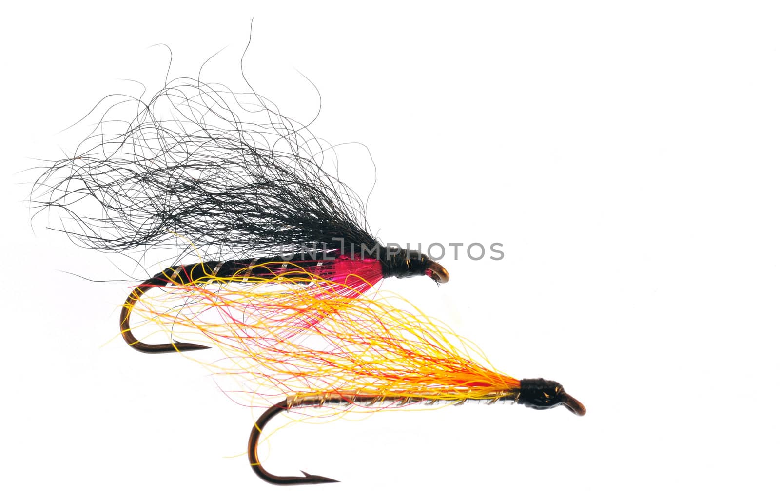 Colorful flies for fishing