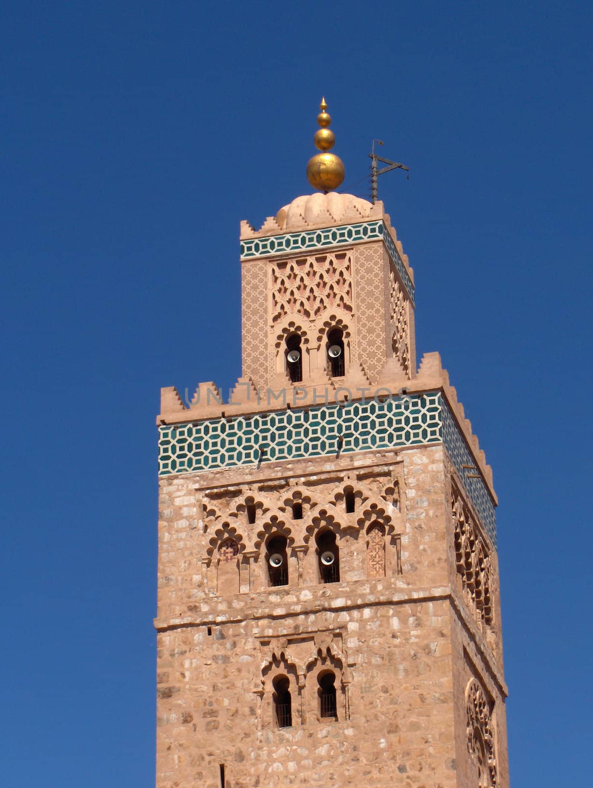 Minaret of mosque in Marrakesh, Morocco