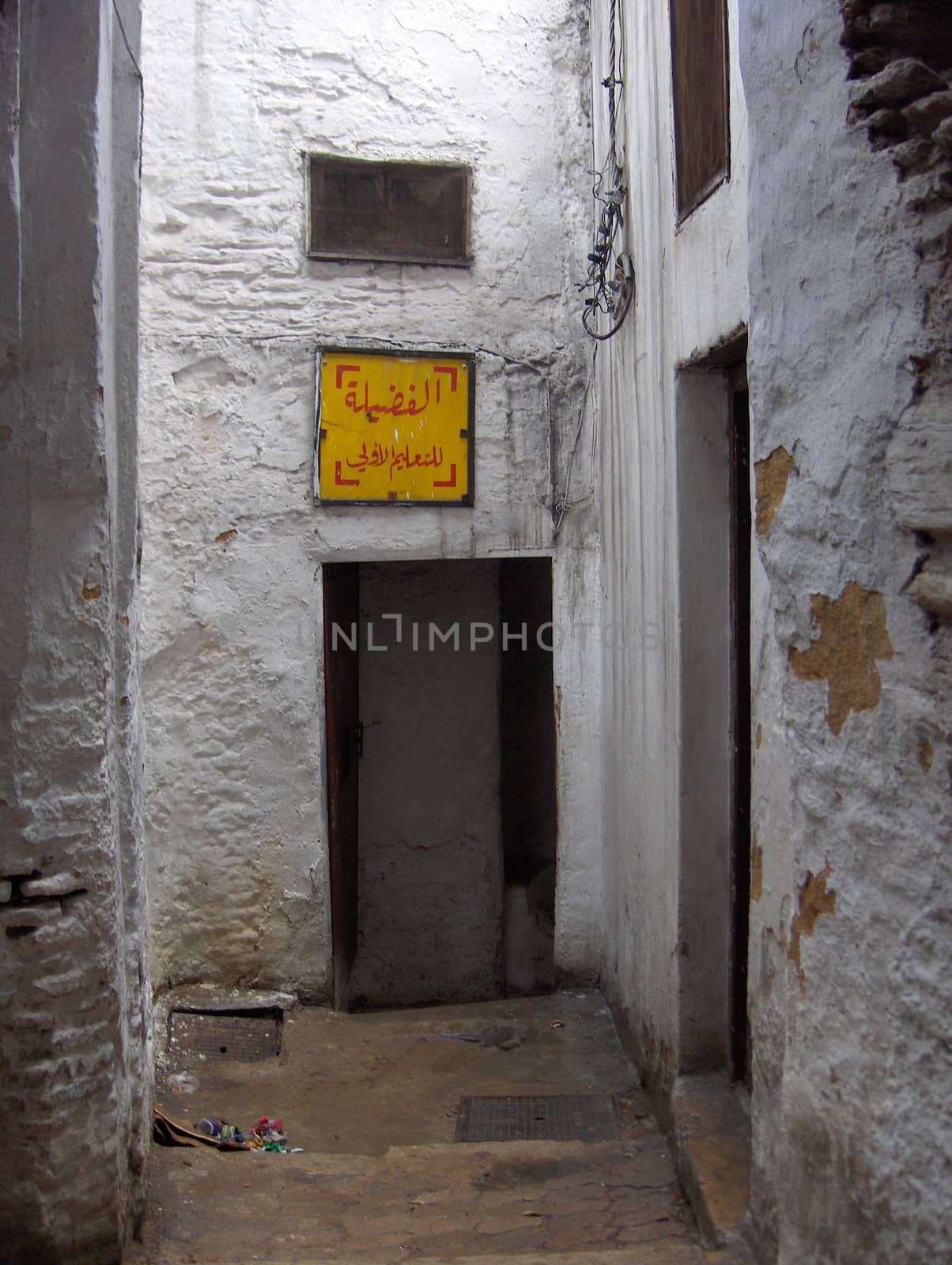 Street in Chefchouen, the blue city in the Rif Mountains of Morocco