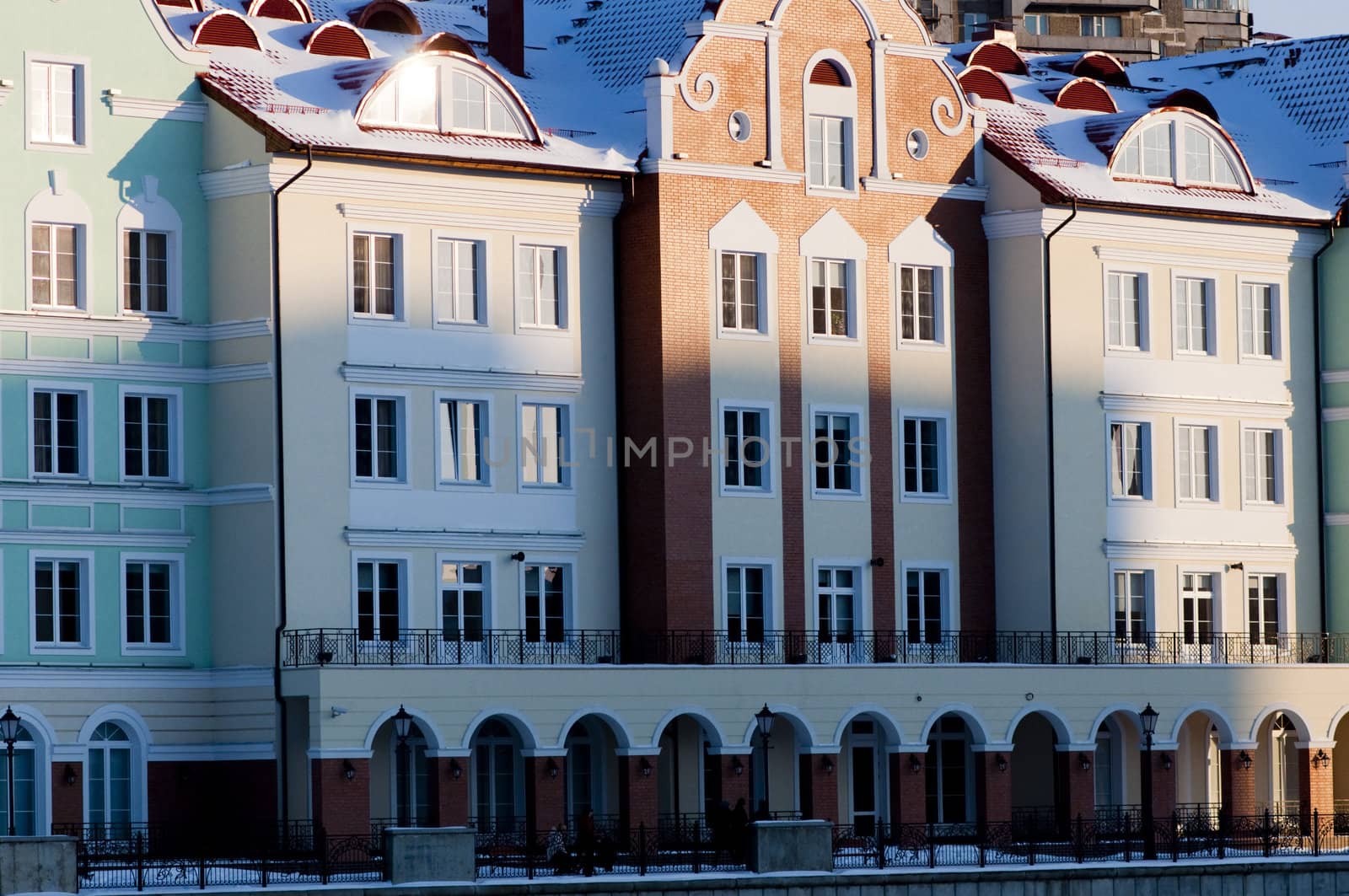 Ancient buildings in Kaliningrad. The ethnographic and trading-craft centre.