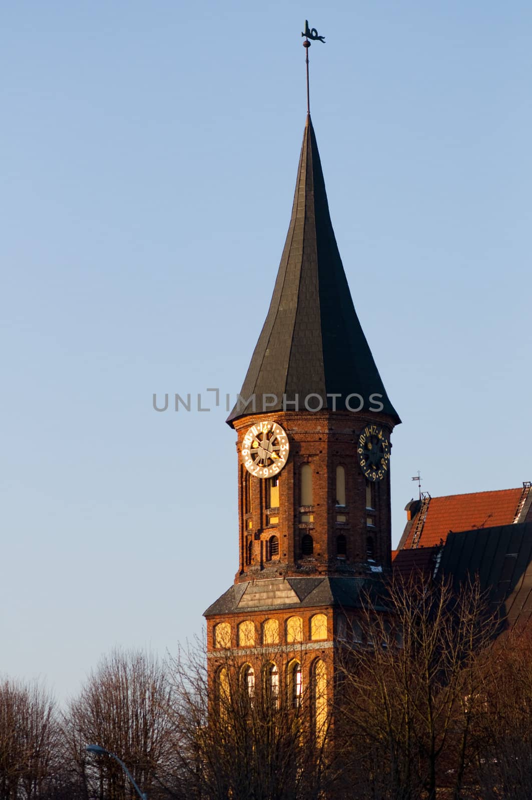 Konigsberg Cathedral. is a Brick Gothic style building in Kaliningrad on an island in the Pregel.