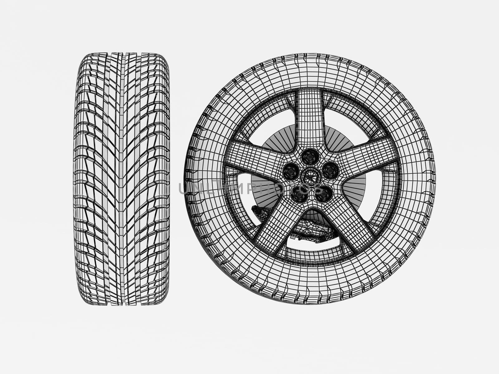 skeleton tires isolated on white background. High resolution image