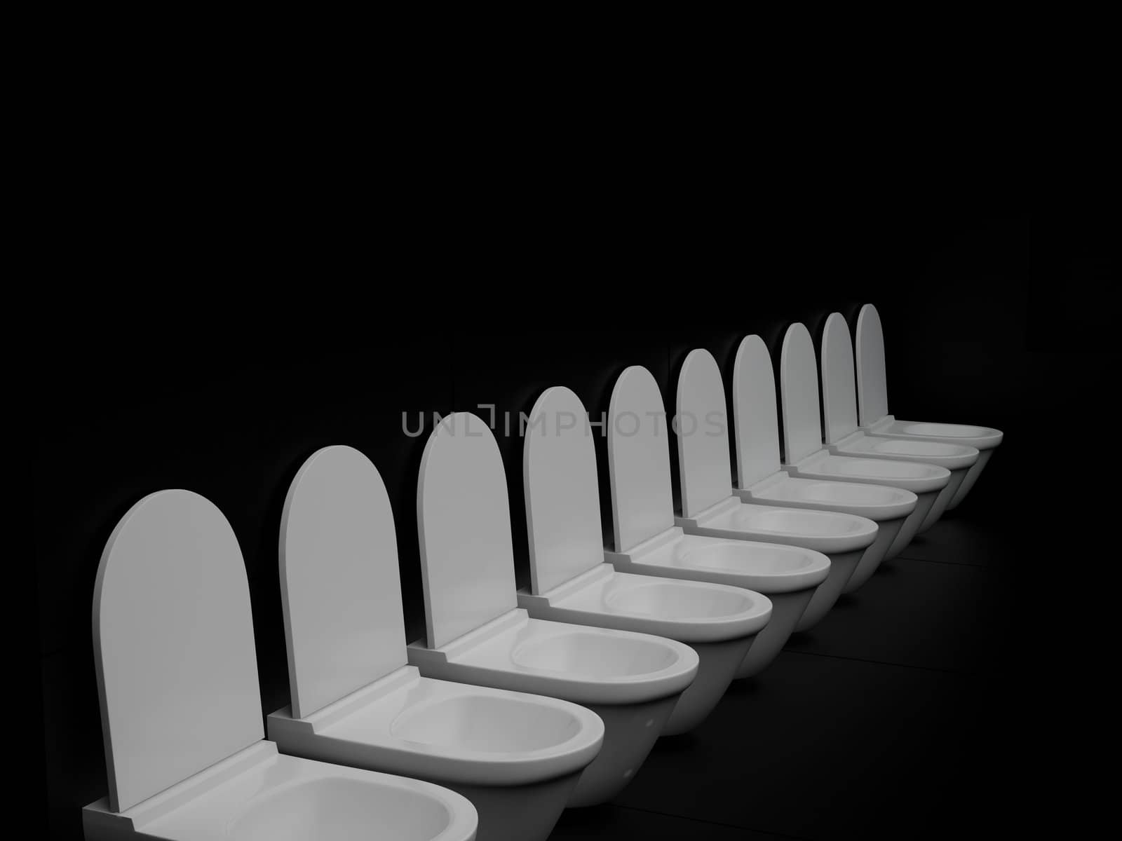Toilette in hotel room. High resolution image. 3D rendered illustration.