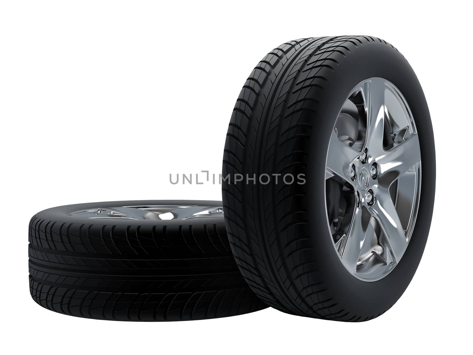 Tires isolated on white background. High resolution image.