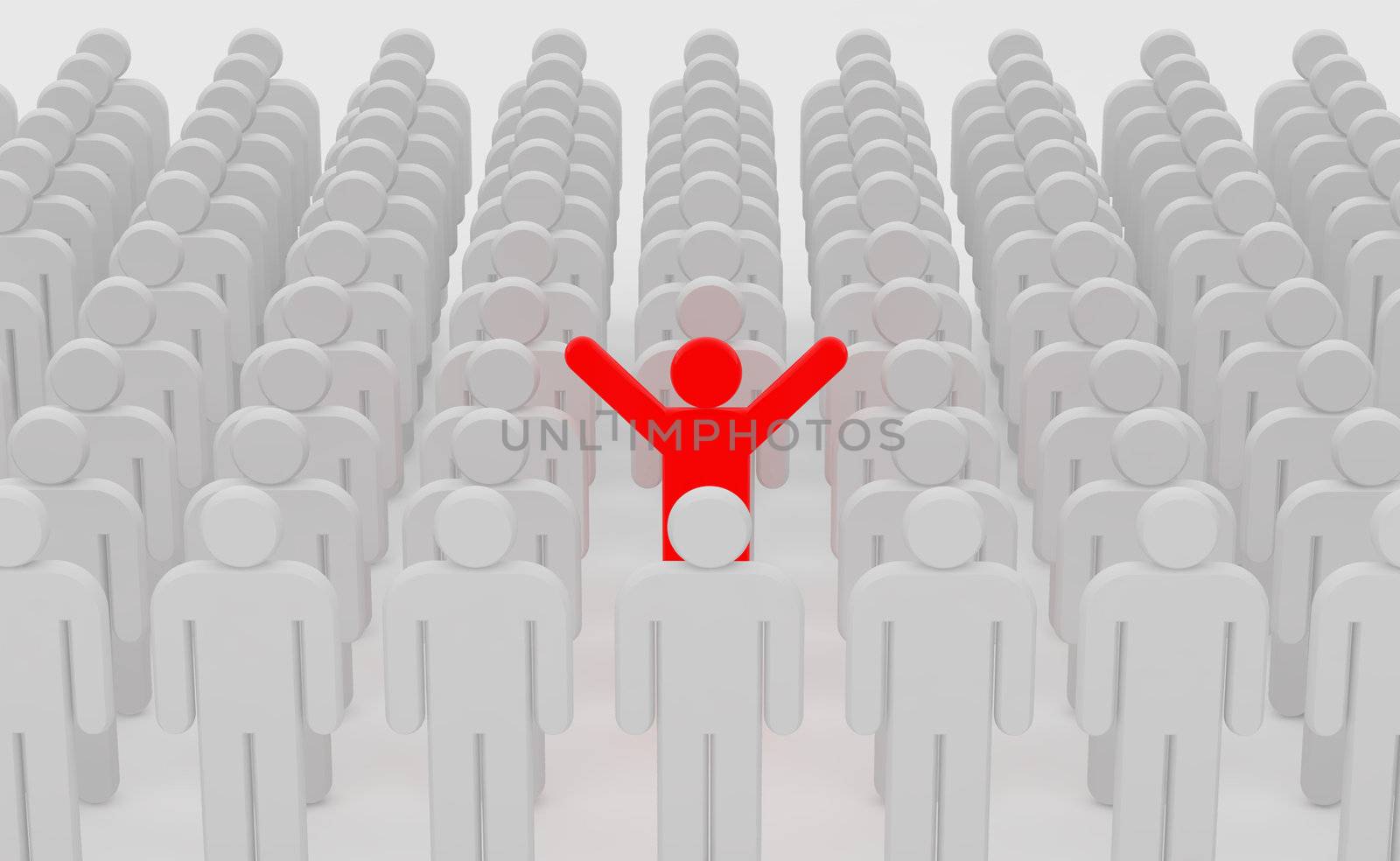 Men 3d rendered illustration isolated on white background. High resolution image.