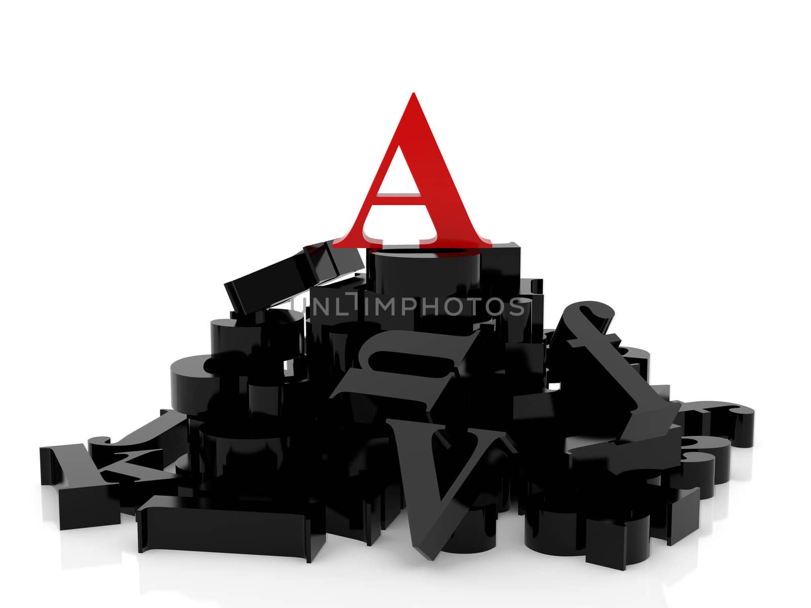 High resolution image alphabet. 3d illustration over  white backgrounds.