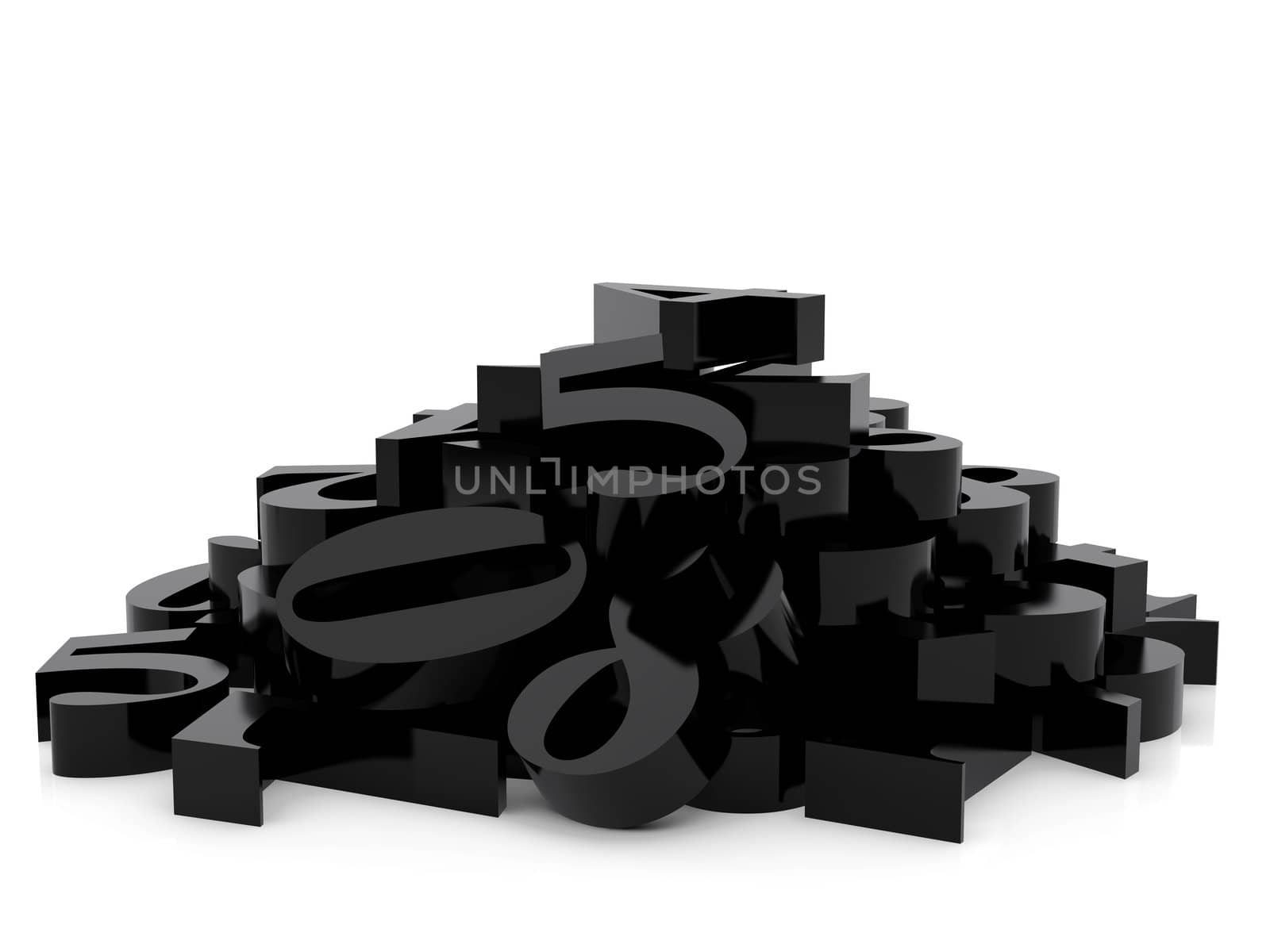High resolution image. Number isolated over white background.