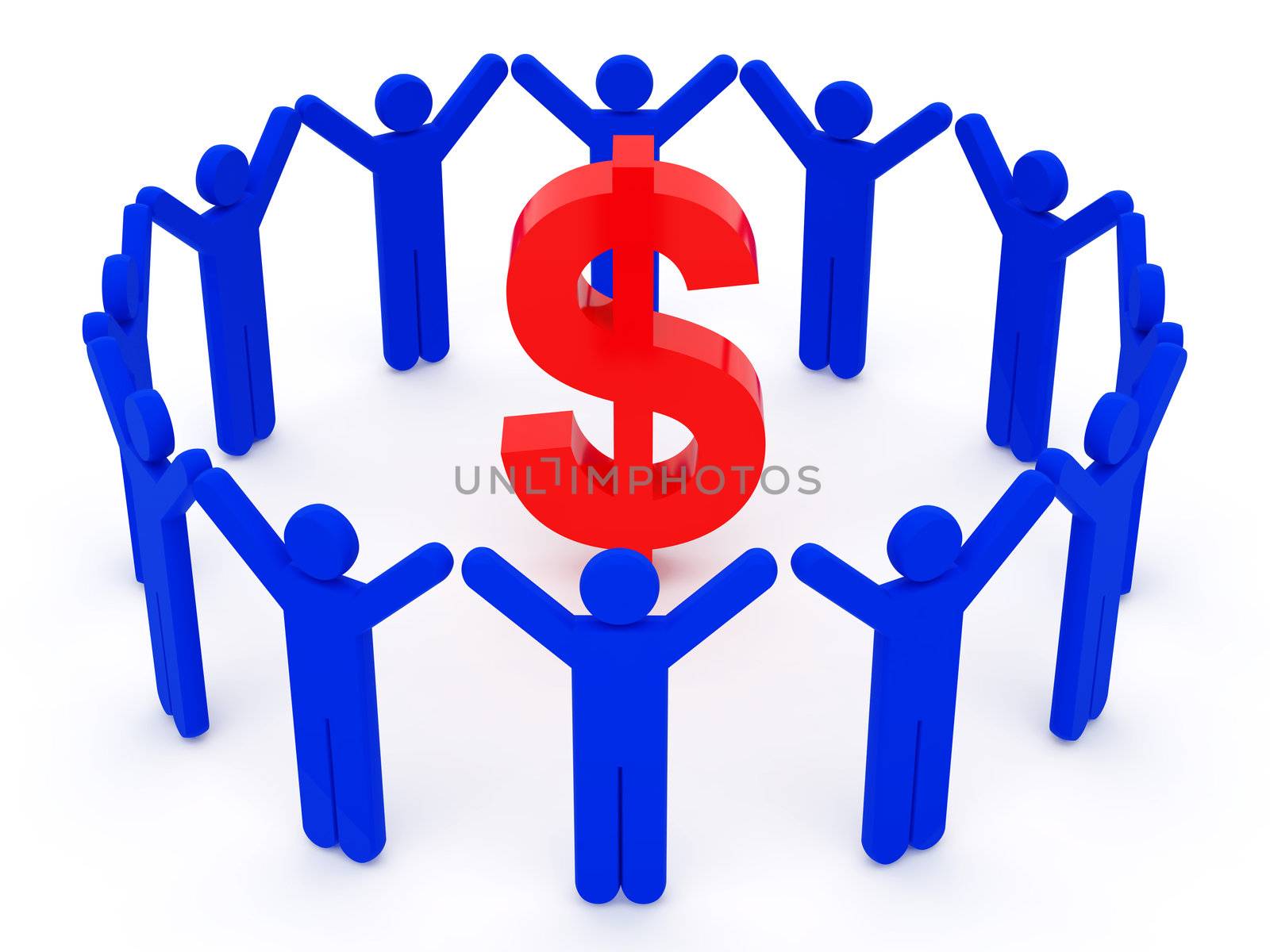 Men 3d rendered illustration isolated on white background. High resolution image.