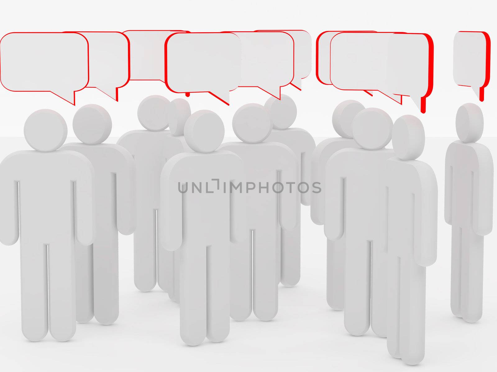 Men 3d rendered illustration isolated on white background. High resolution image.