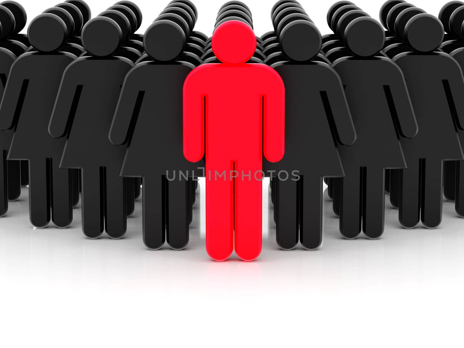 Men 3d rendered illustration isolated on white background. High resolution image.