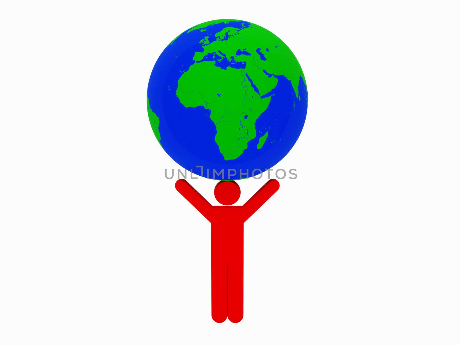 High resolution image man. 3d illustration over  white backgrounds.