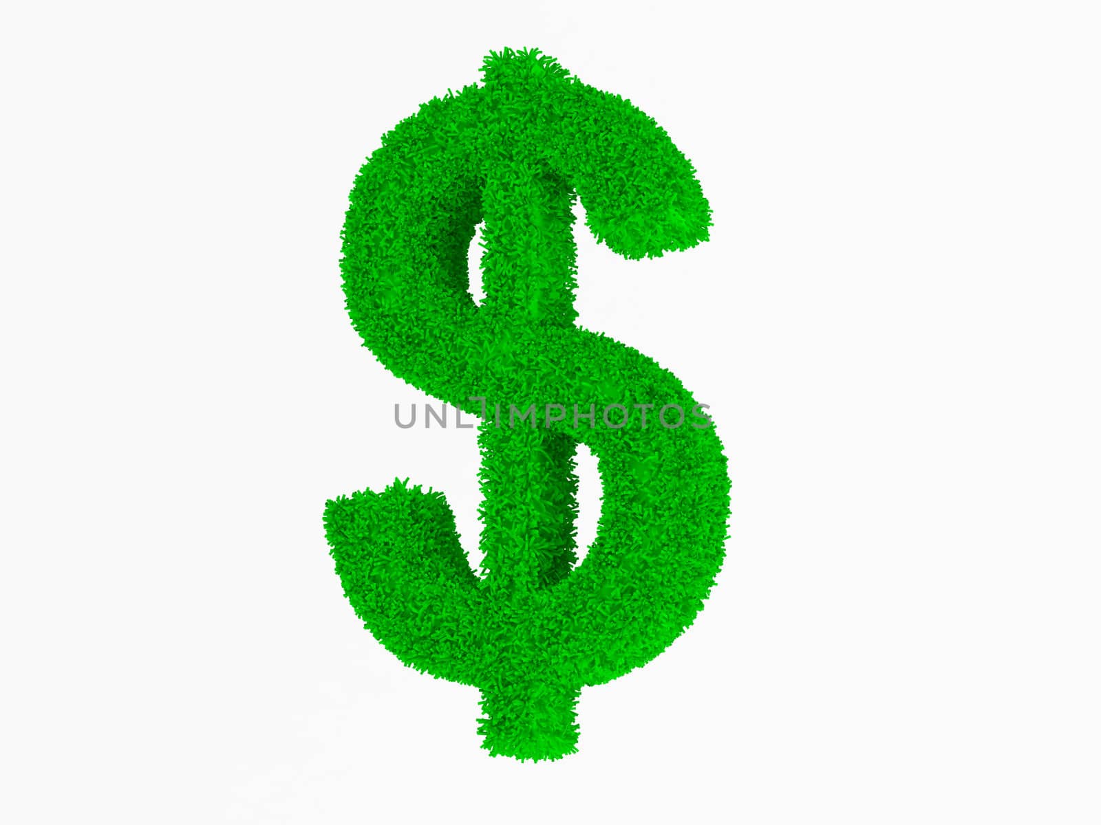 High resolution grass symbol isolated dollar on white background.