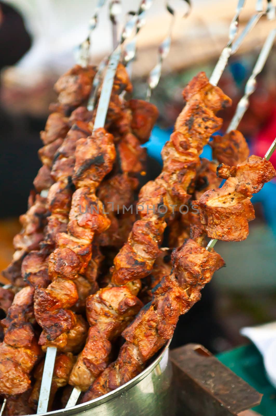 Juicy slices of meat with sauce prepare. Roast meat.