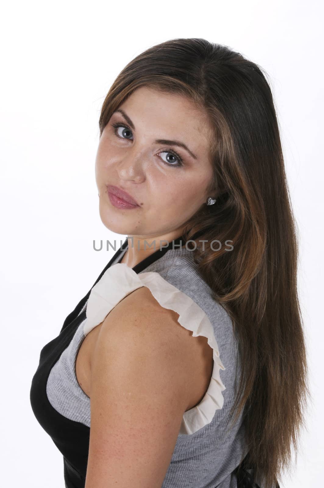 Beautiful young woman in closeup by jeffbanke