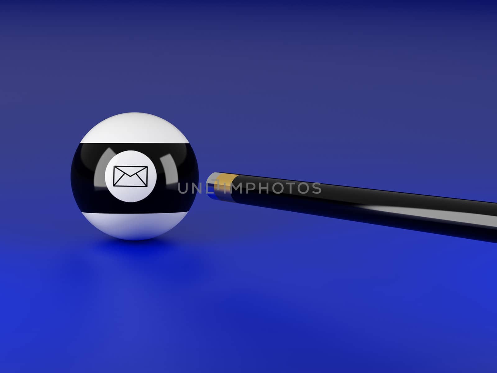 High resolution image.  3d rendered illustration. Billiard balls isolated on blue.