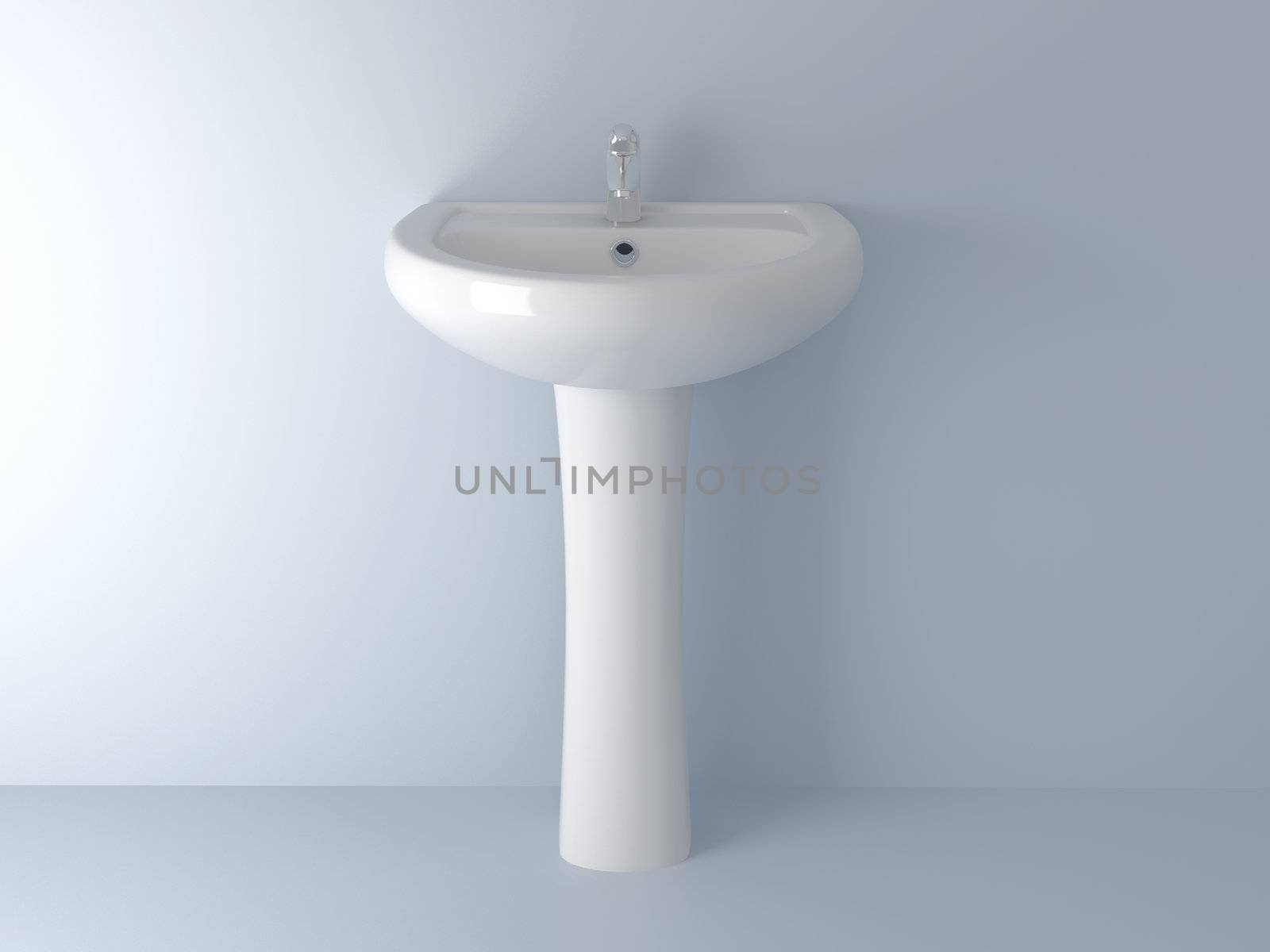 3d render home Interior. High resolution image. Bathroom faucet.