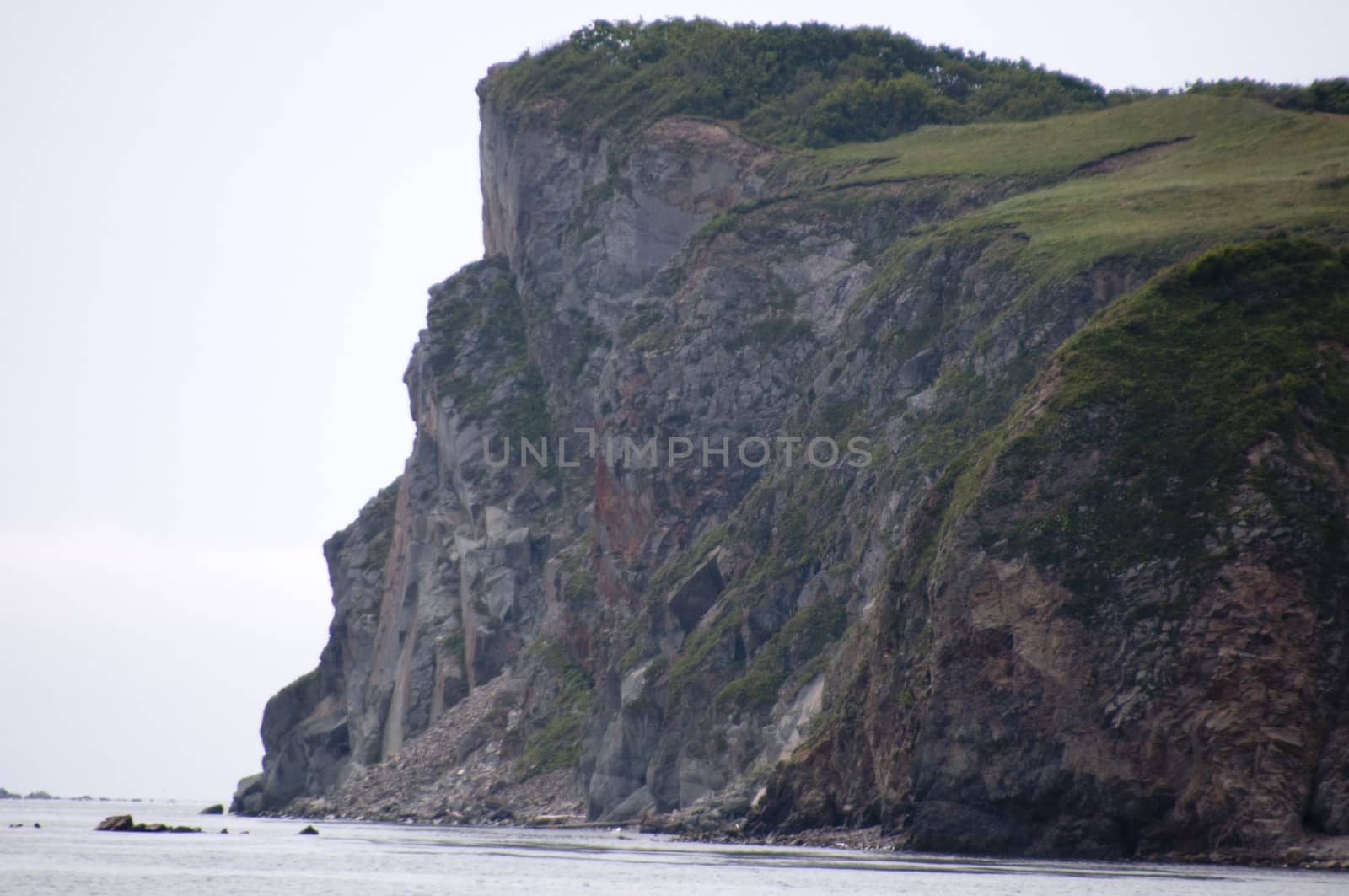 High resolution image. Beach of sea of Japan in Russia. Coastal fading.