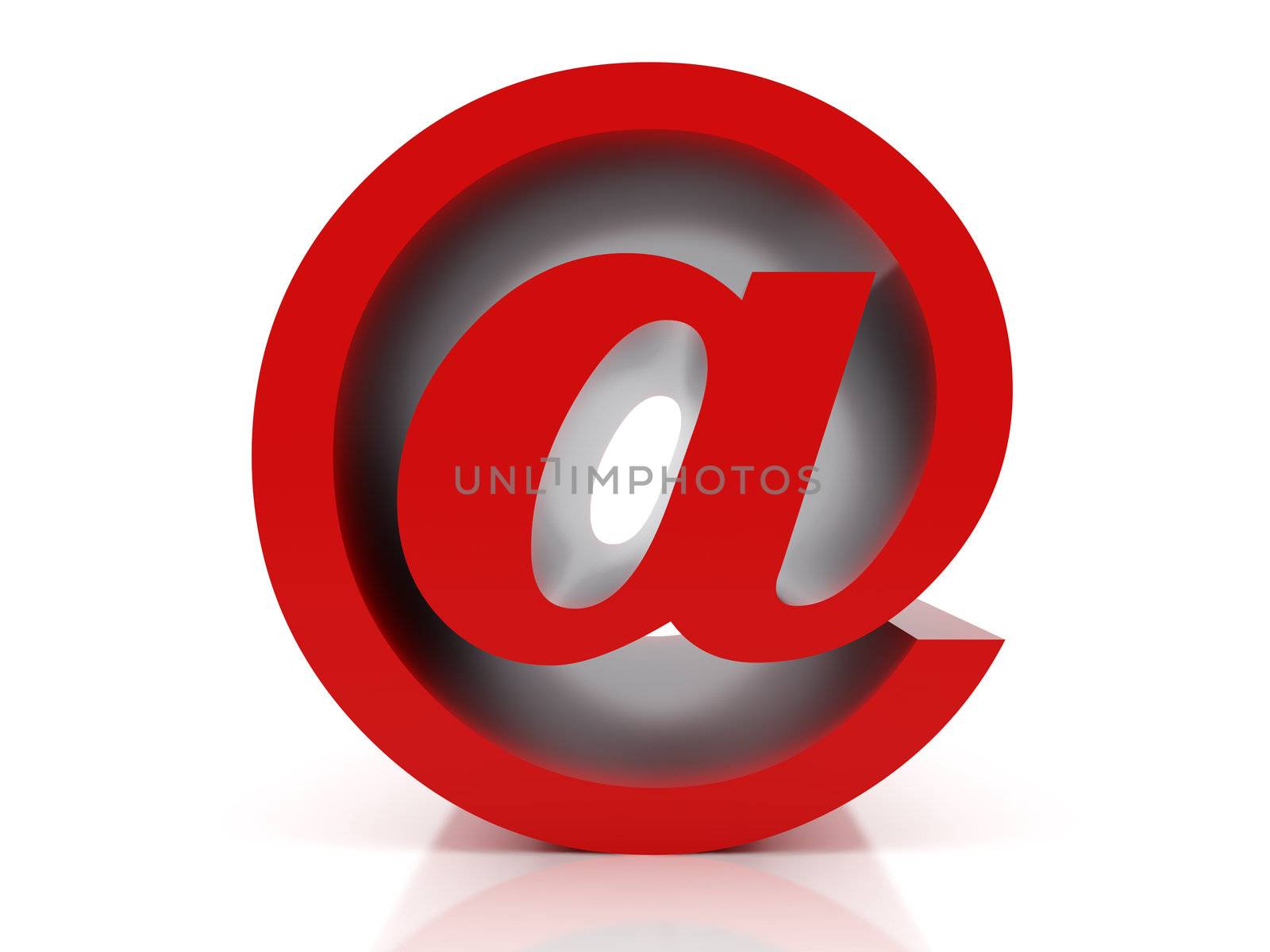 3d illustration over  white backgrounds. Rendering of an e-mail symbol.