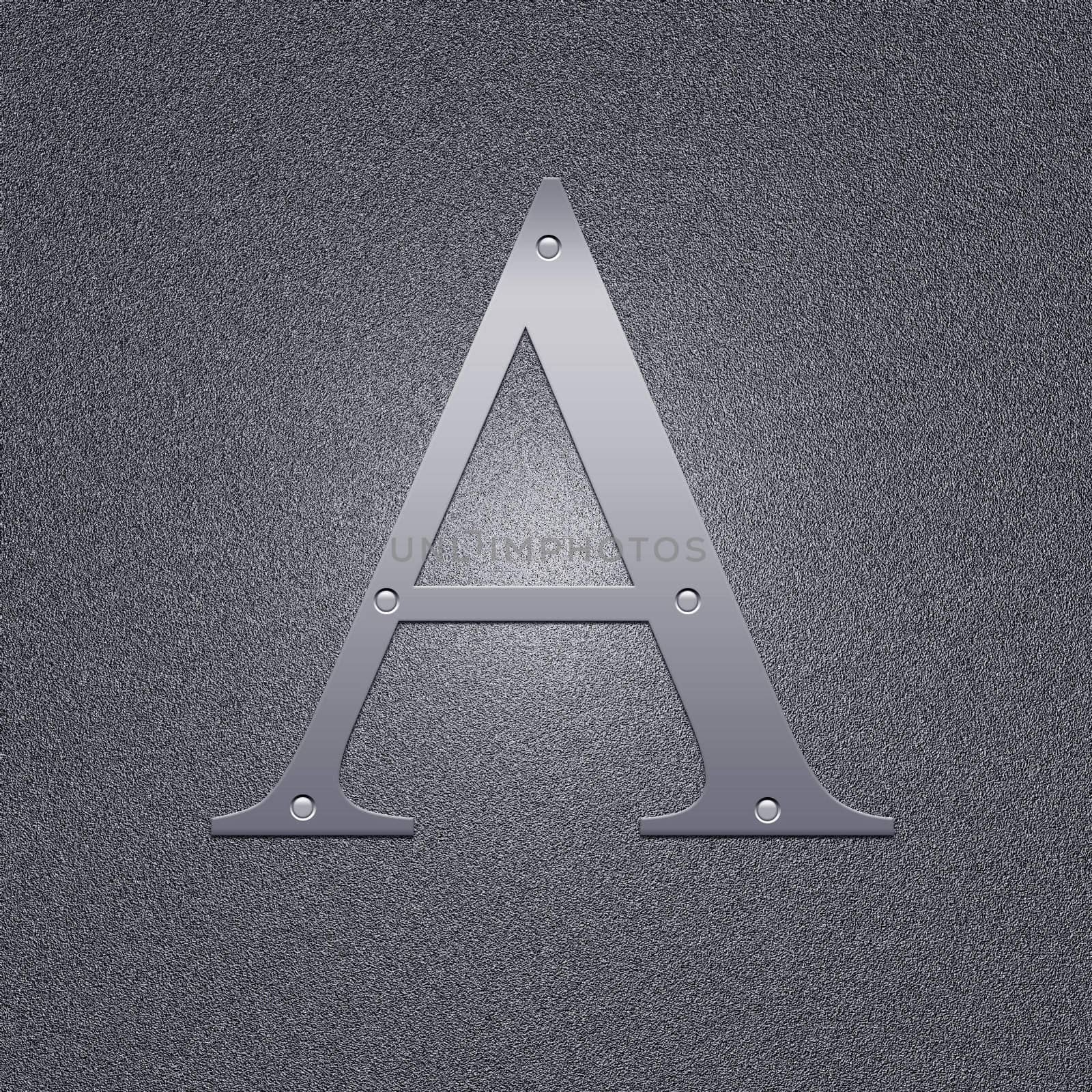 High resolution image. Letter A. Background from the metal letter.