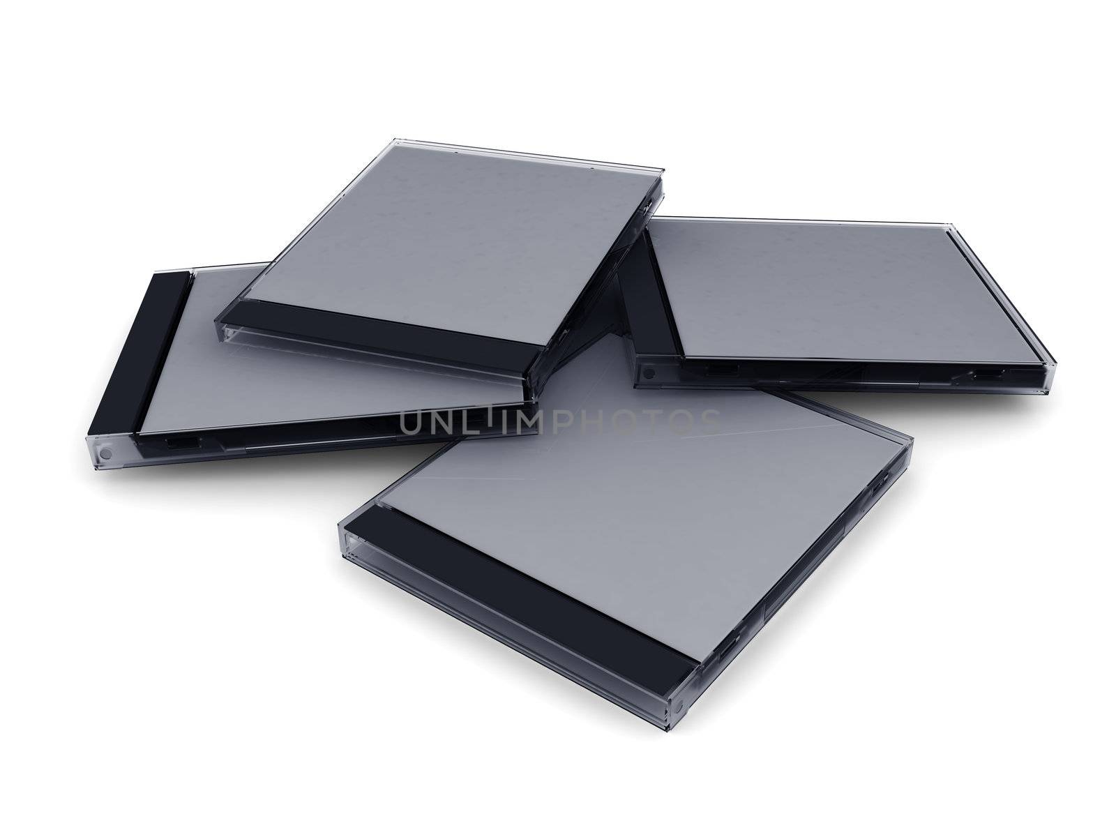 cd box on a white background. 3d illustration. High resolution image.