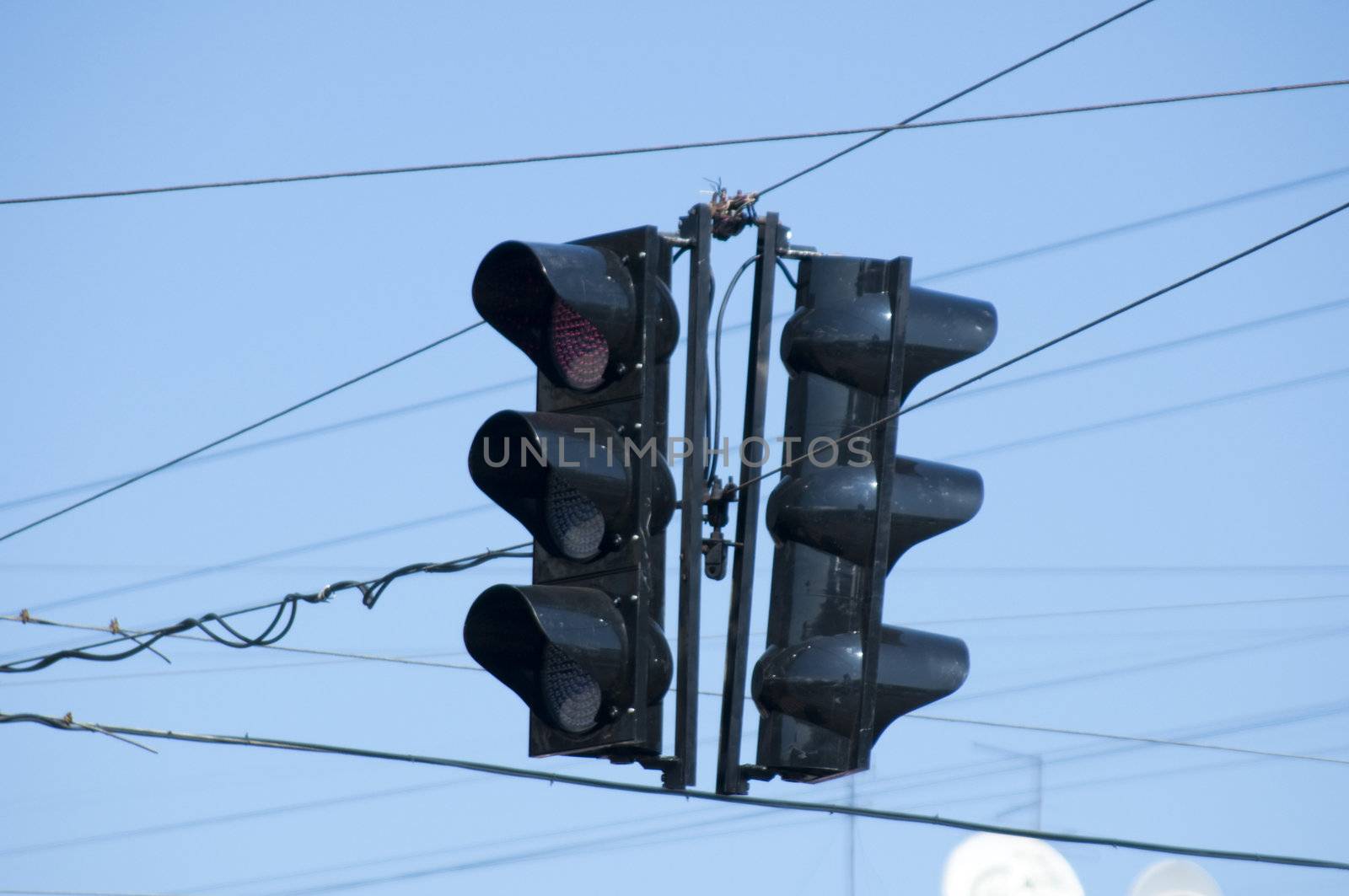 High resolution image. Still-life engineering and technical equipment - close-up and detail Traffic lights.