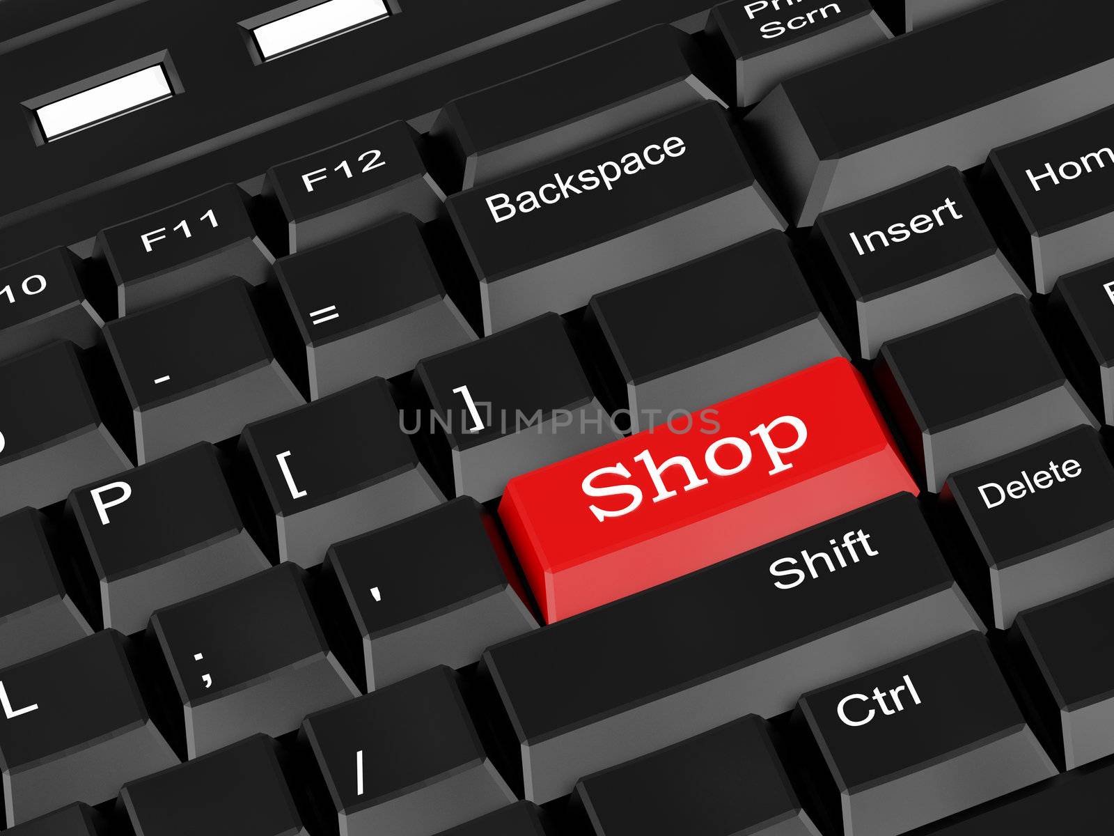 3d illustration. High resolution image.  The computer keyboard.