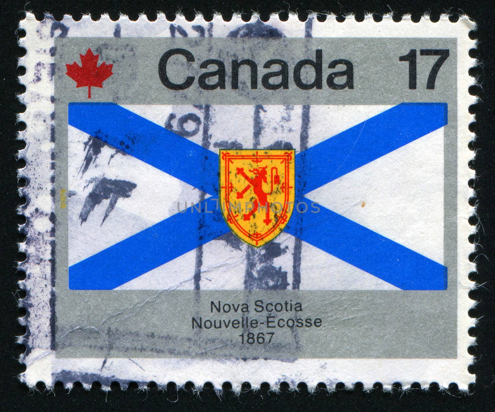 CANADA - CIRCA 1979: Provincial and Territorial flags. Nova Scotia, circa 1979.