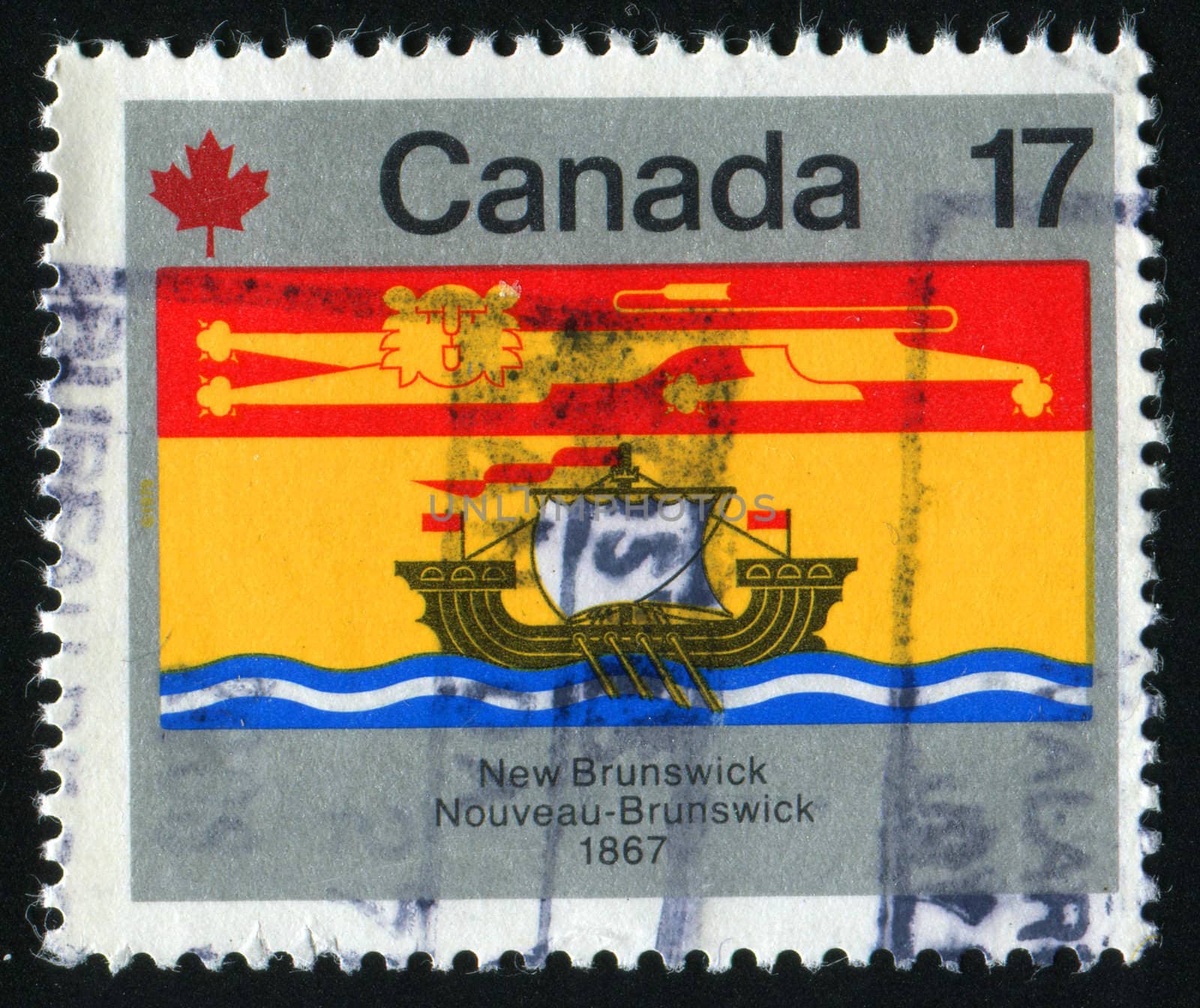 CANADA - CIRCA 1979: Provincial and Territorial flags. New Brunswick, circa 1979.