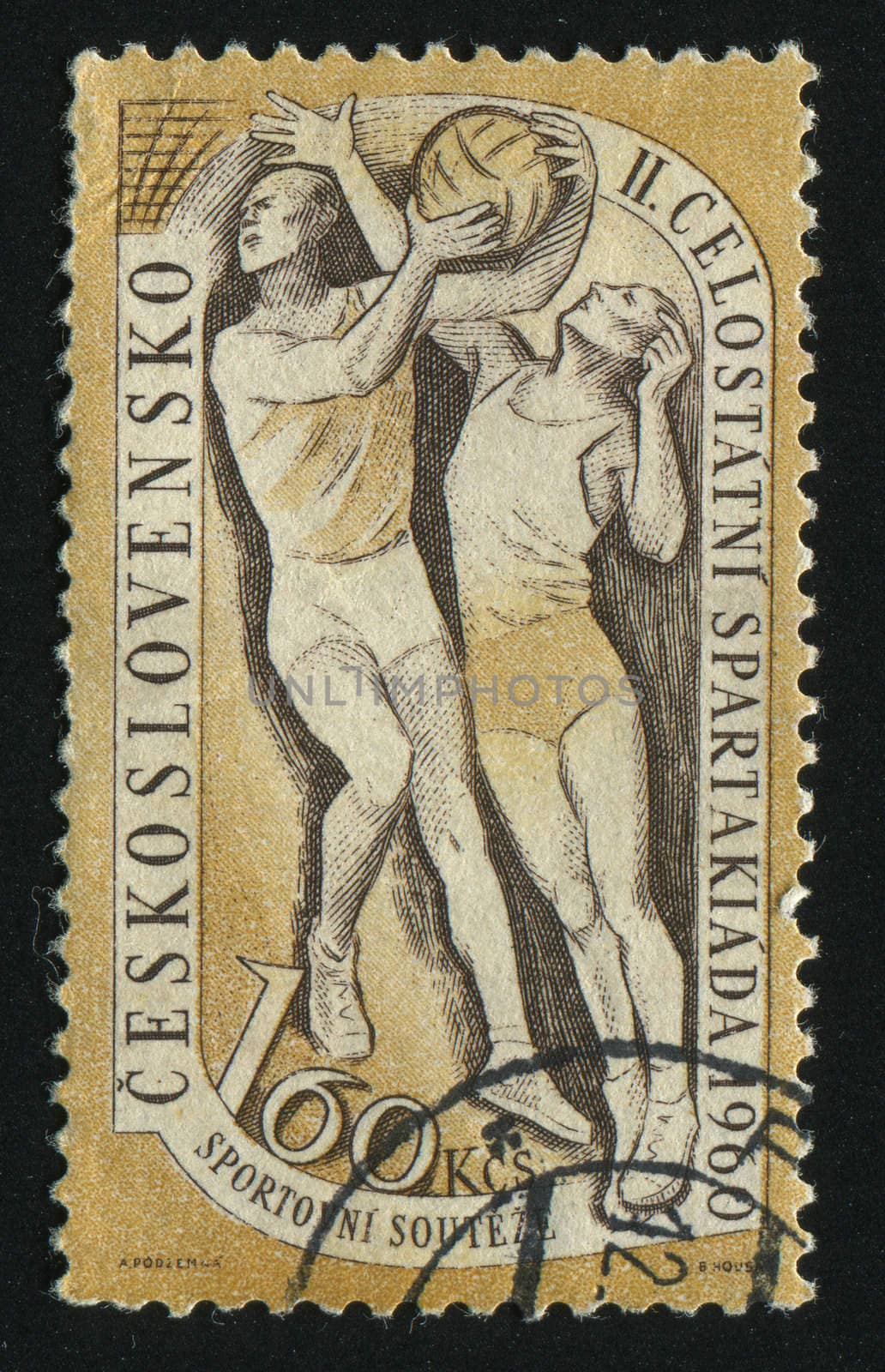 CZECHOSLOVAKIA - CIRCA 1960: Female basketball players, circa 1960.
