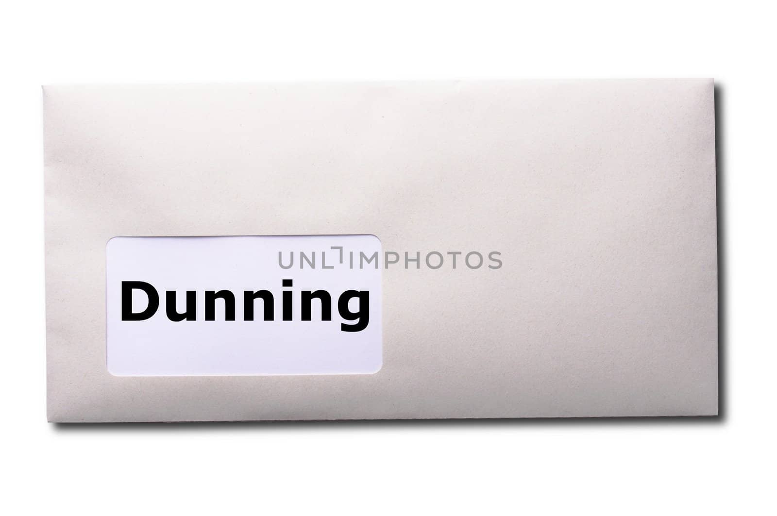 dunning or reminder concept with post letter and word