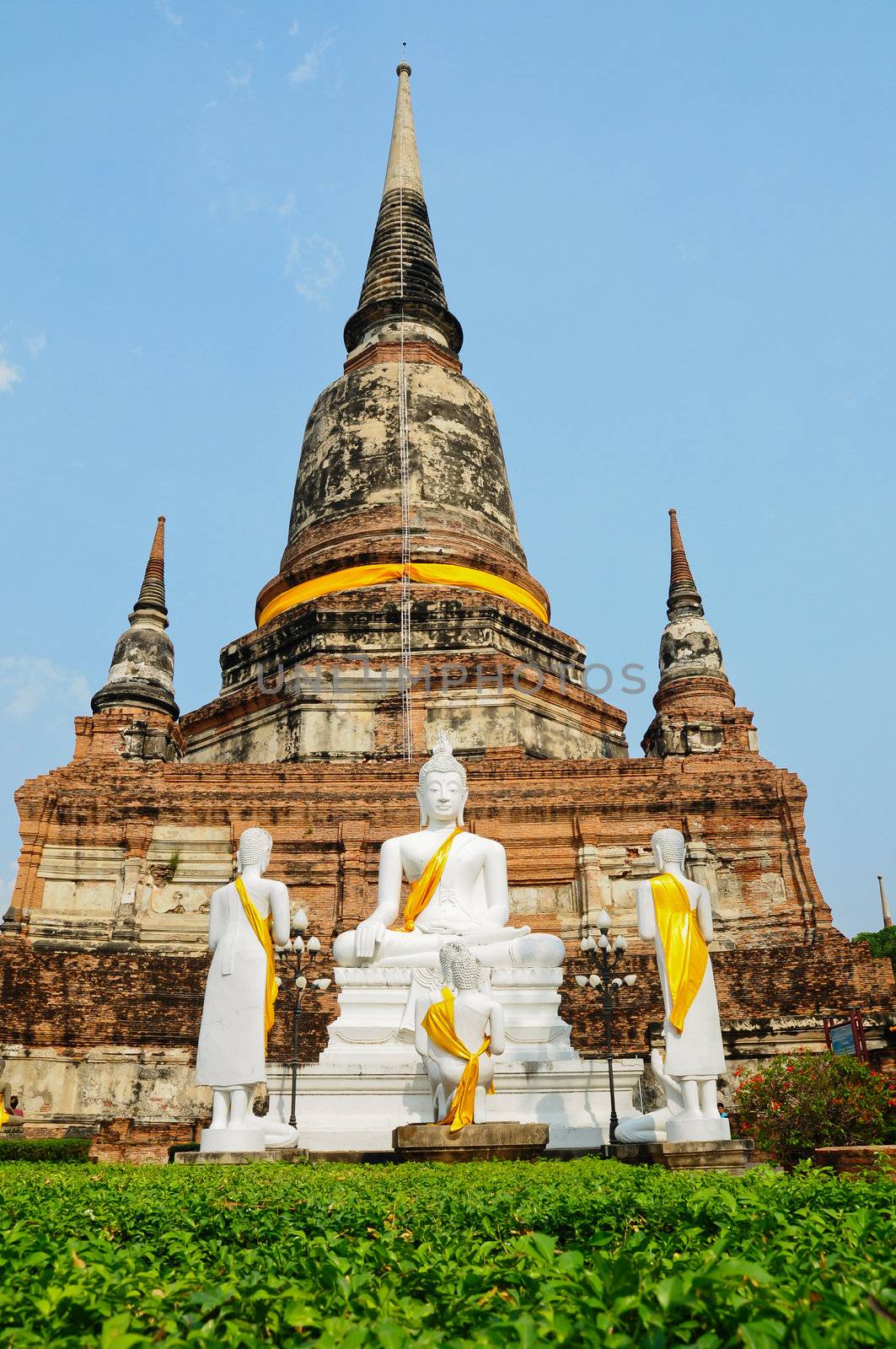 Ruined Old Temple of Ayuthaya, Thailand,