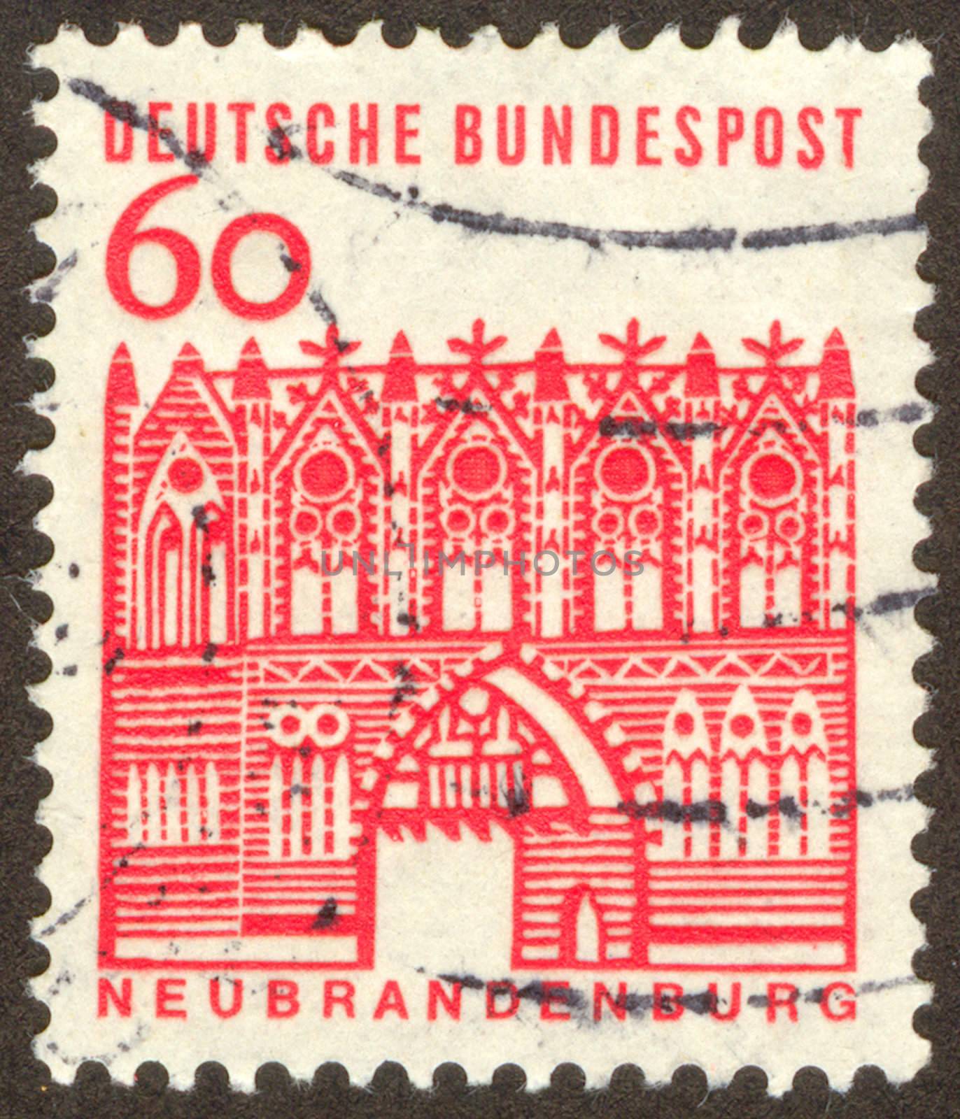 GERMANY -CIRCA 1964: Neubrandenburg is a city in Mecklenburg-Vorpommern, Germany, circa 1964.