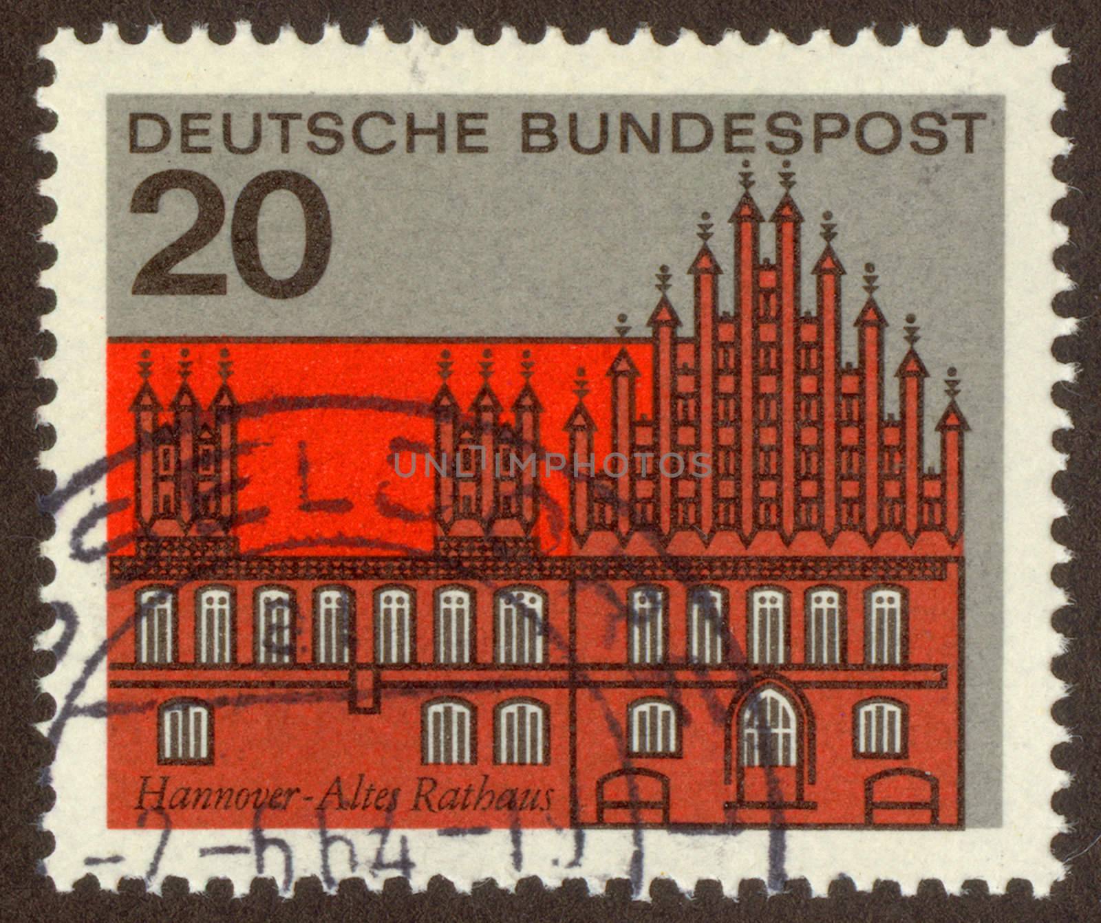 GERMANY -CIRCA 1964: Hanover on the river Leine, is the capital of the federal state of Lower Saxony, circa 1964.