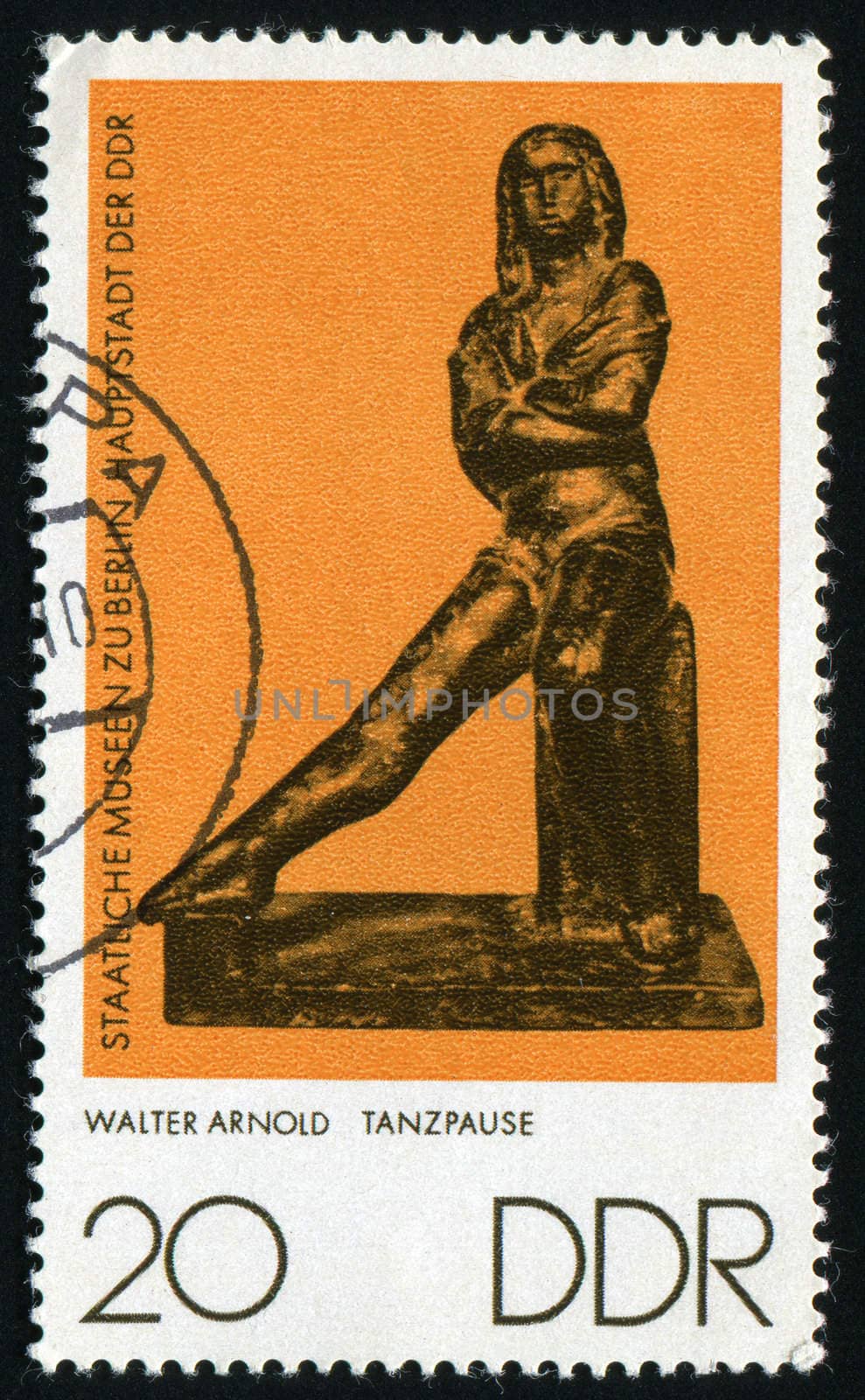 GERMANY  - CIRCA 1976: Small sculptures. Dancer at rest, by Walter Arnold,  circa 1976.
