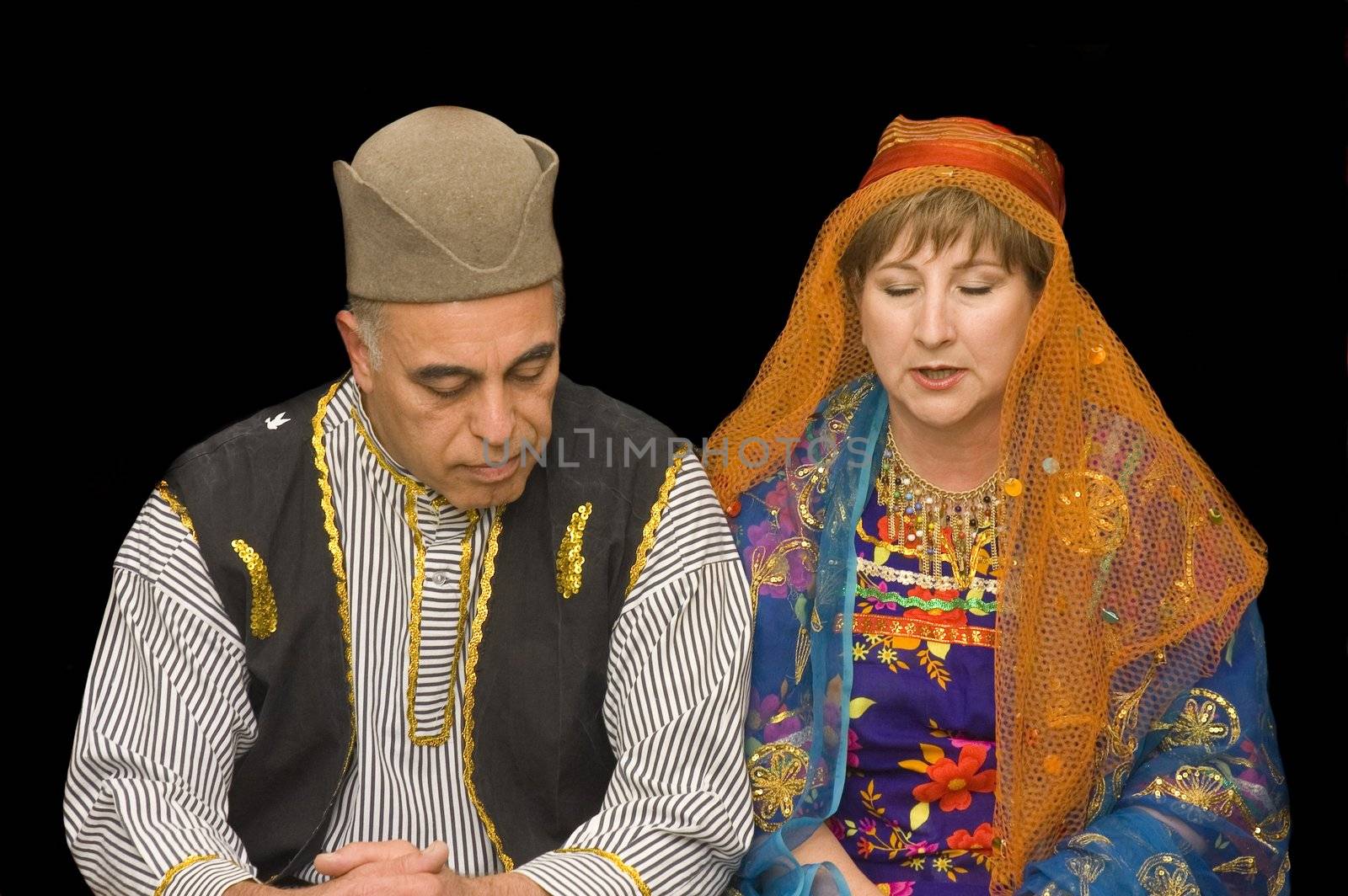 During a prayer at a traditional Iranian, islamic wedding