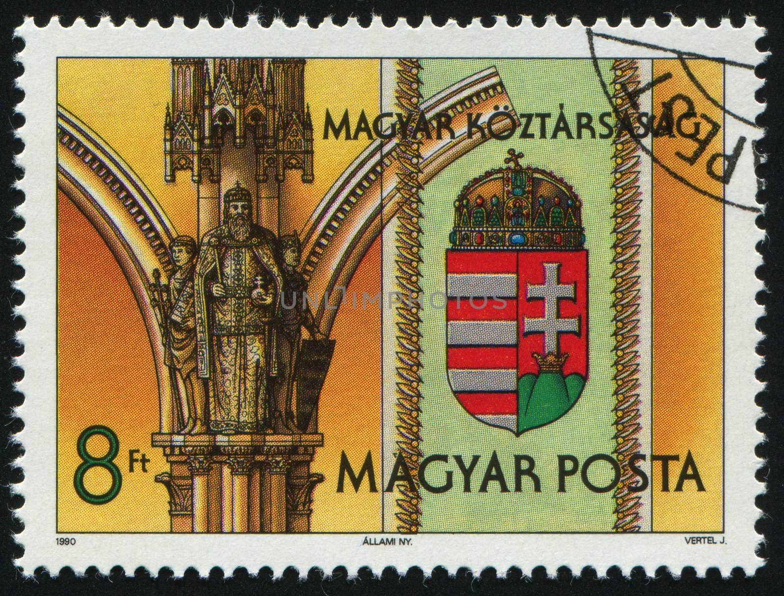 HUNGARY -CIRCA 1990: New Coat of Arms, circa 1990.