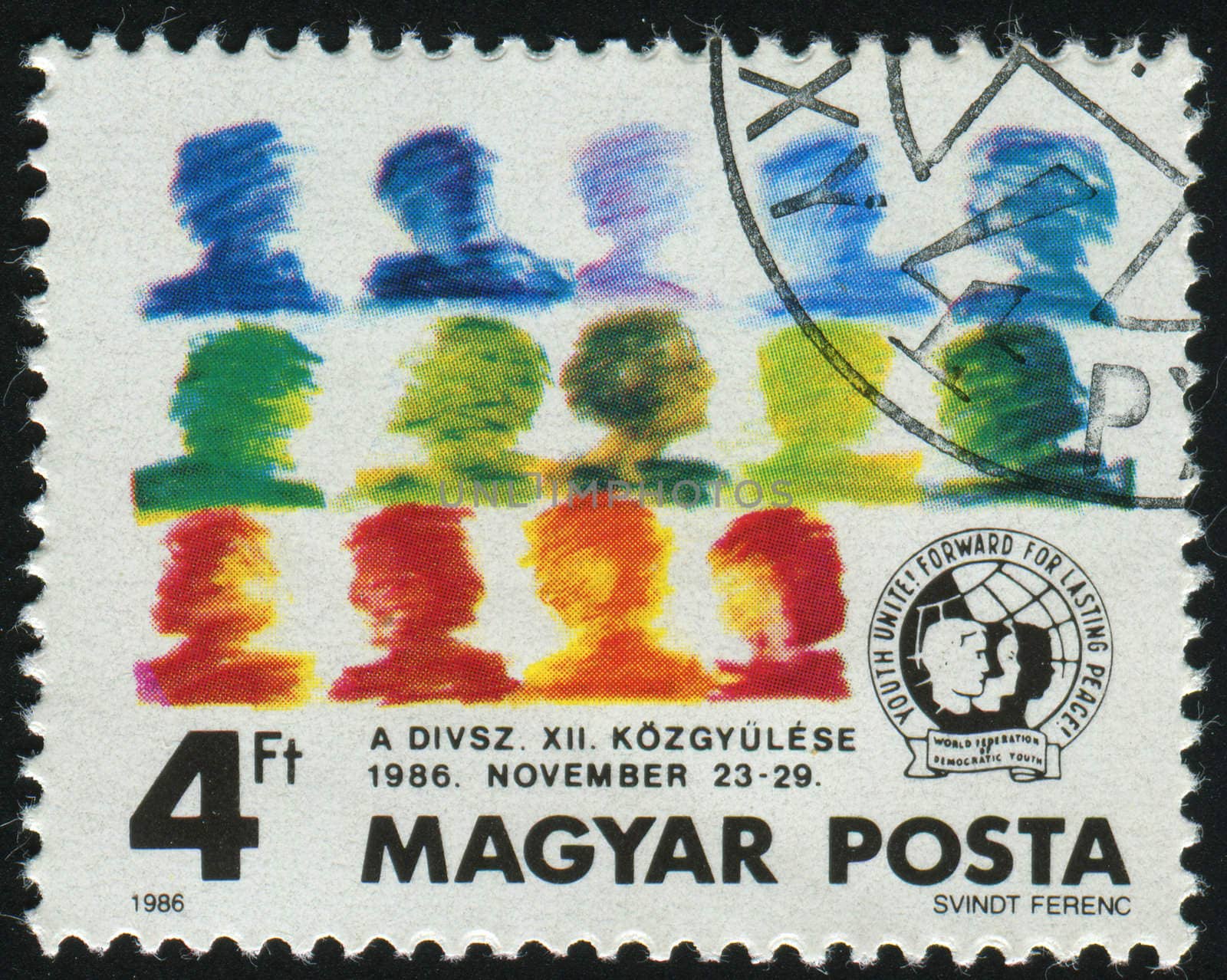 HUNGARY - CIRCA 1986: World Communist Youth Fed 12th Congress, circa 1986.