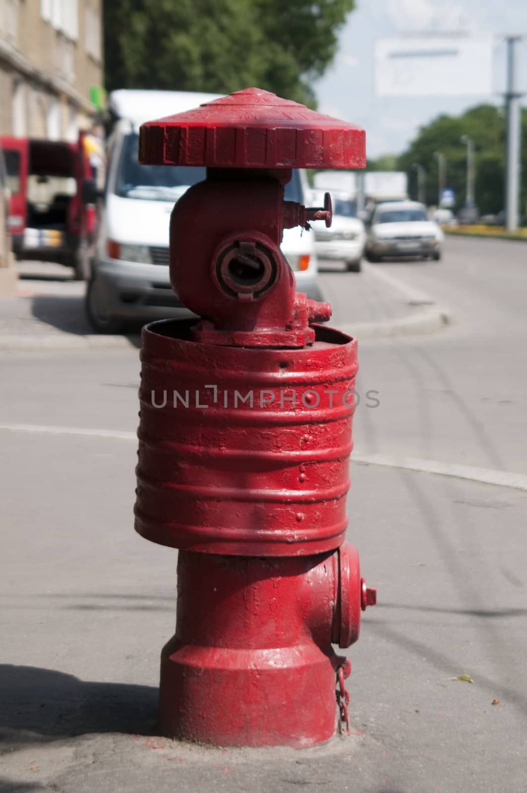 Vintage Red Fire Hydrant. High resolution image.