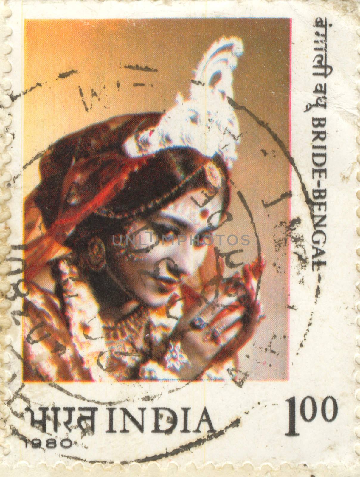 The scanned stamp. The Indian stamp. The Indian woman.
