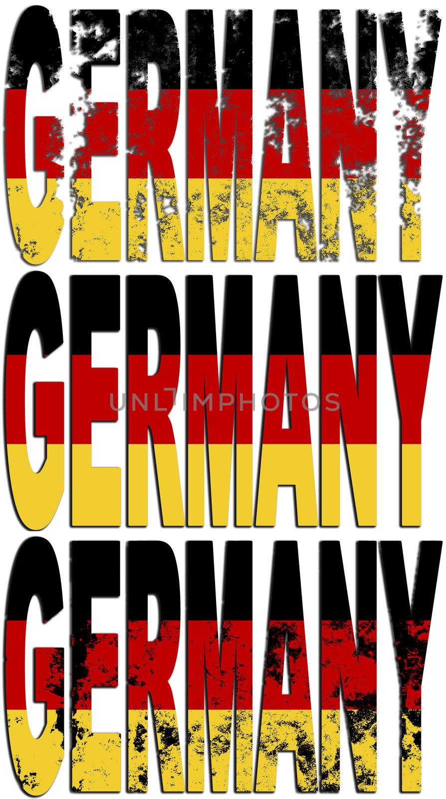 some very old grunge flag of germany made of name of country