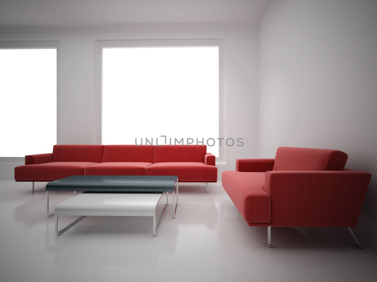 High resolution image interior. 3d illustration modern interior. Living room.