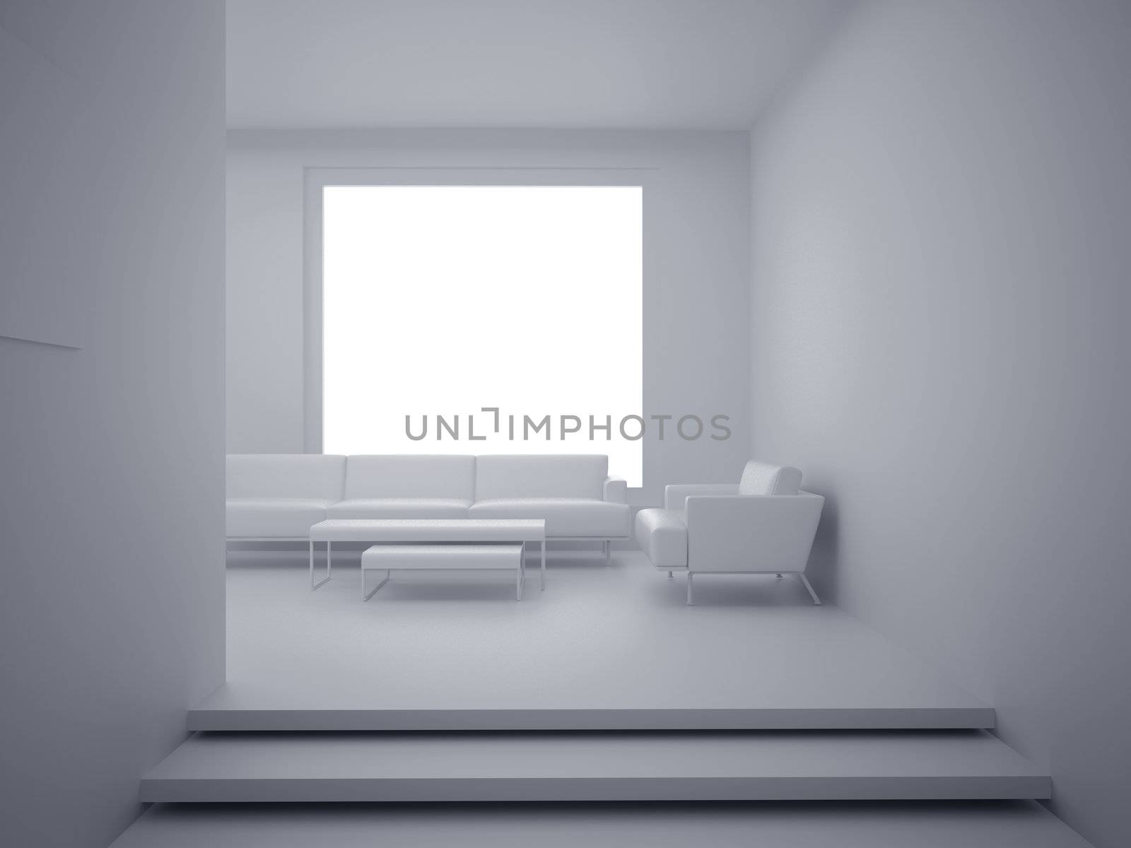 High resolution image interior. 3d illustration modern interior. Living room.