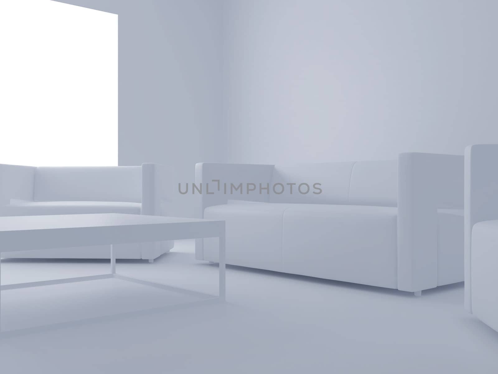 High resolution image interior. 3d illustration modern interior. The plasma TV.
