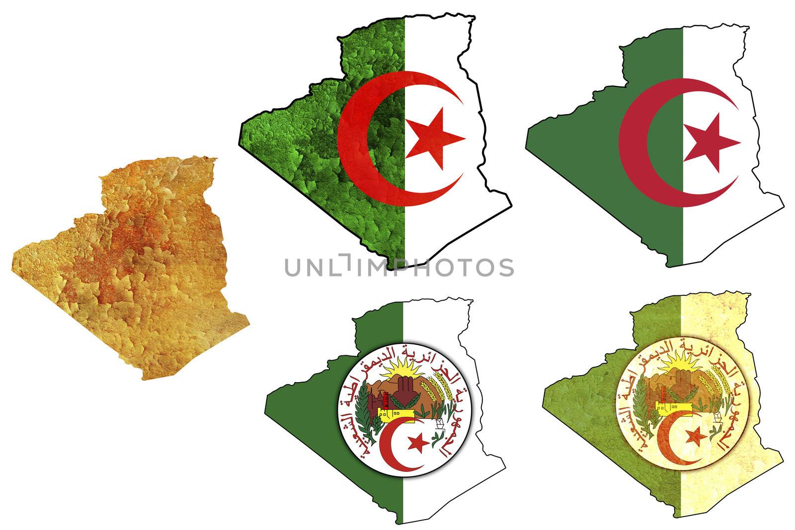 some very old grunge flag on territory of algeria